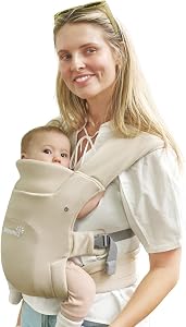 GROWNSY Porte-bébé de nouveau-né à tout-petit, porte-bébé enveloppant confortable, porte-bébé ergonomique avec support pour la tête (beige)