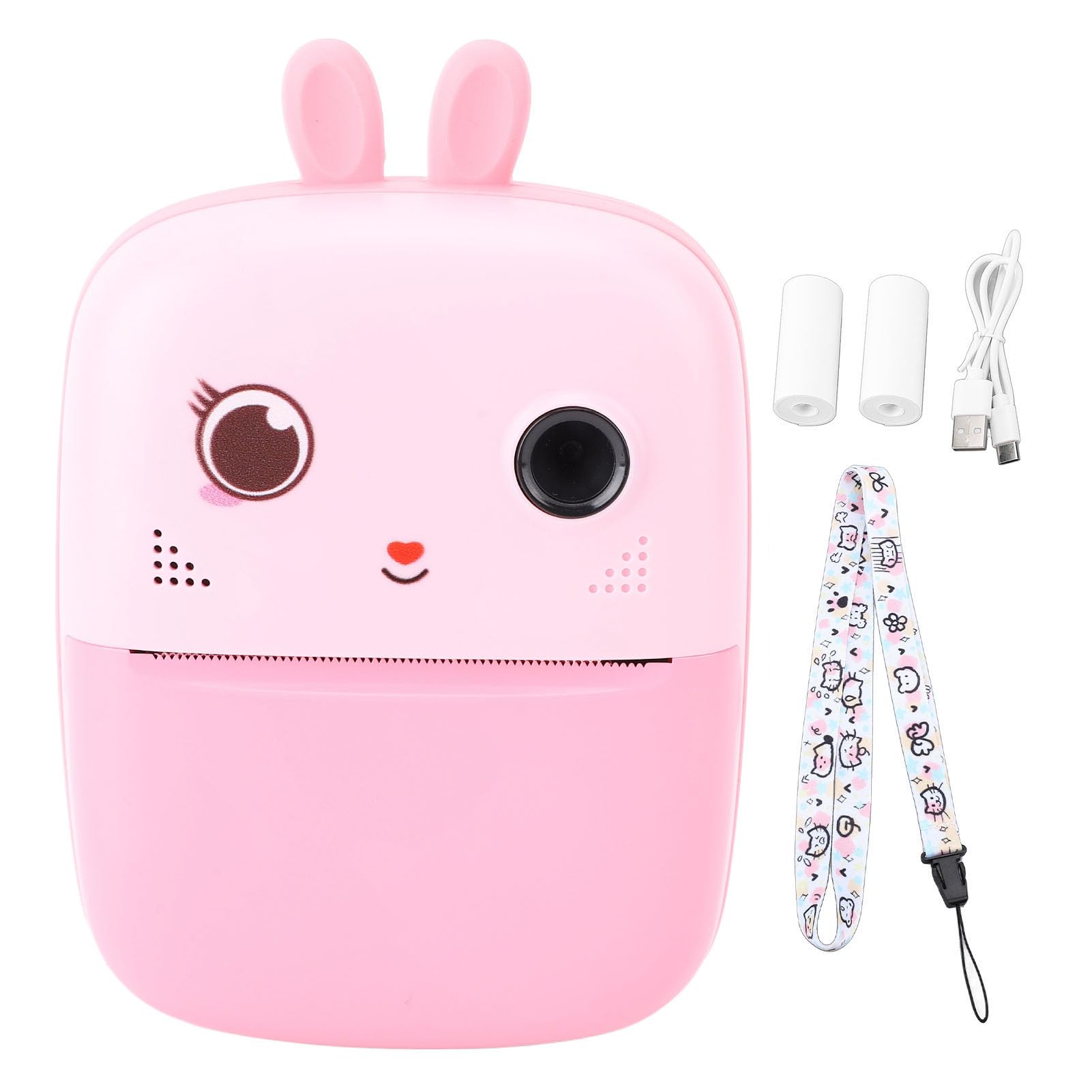 BTSEURY Small Instant Print Camera, 1080P 80MP Micro Print Camera, Portable Photo Printer, 2 Cameras Small Instant Black White Photo Printing (P Ink)