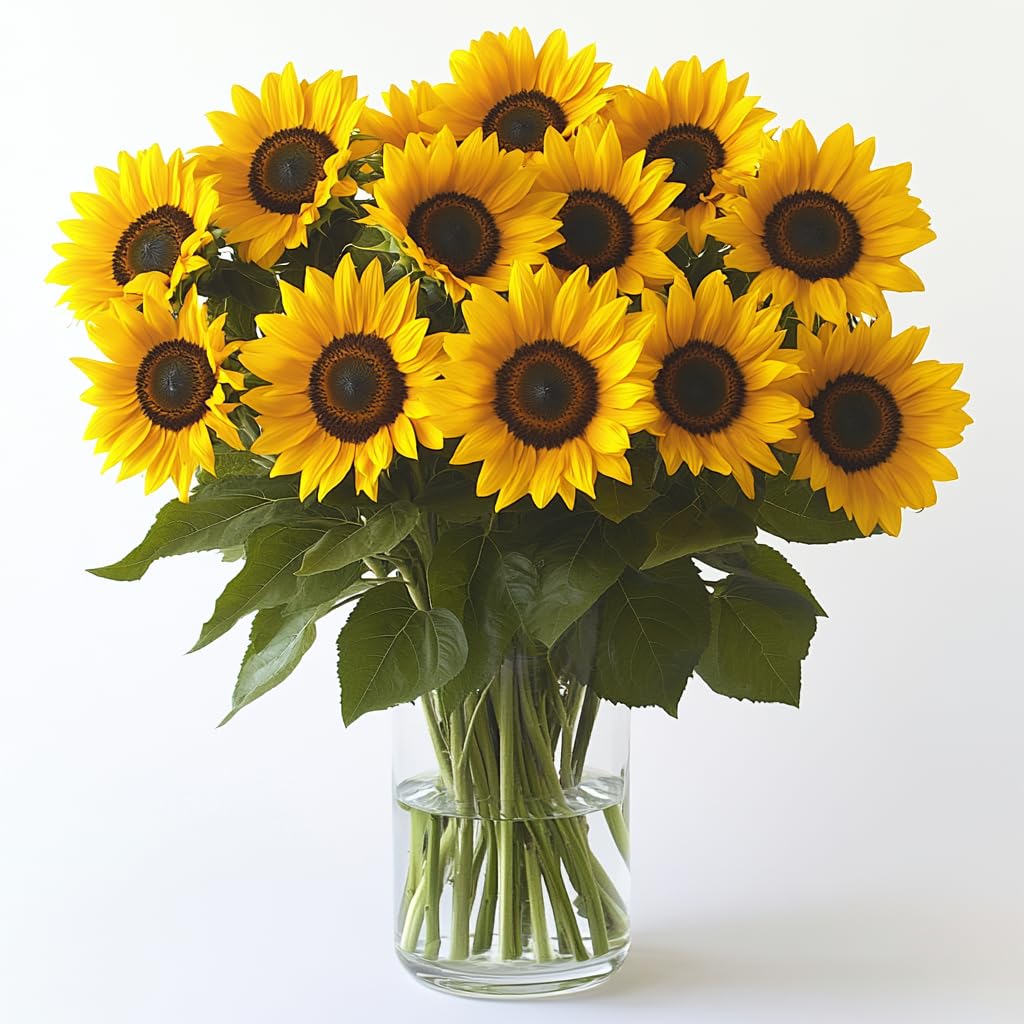 Photo 1 of *******SIMILAR******* GlobalRose 15 Fresh Cut Yellow Sunflowers - Beautiful Sunbright Blooms - Fresh Flowers Bouquet for Delivery