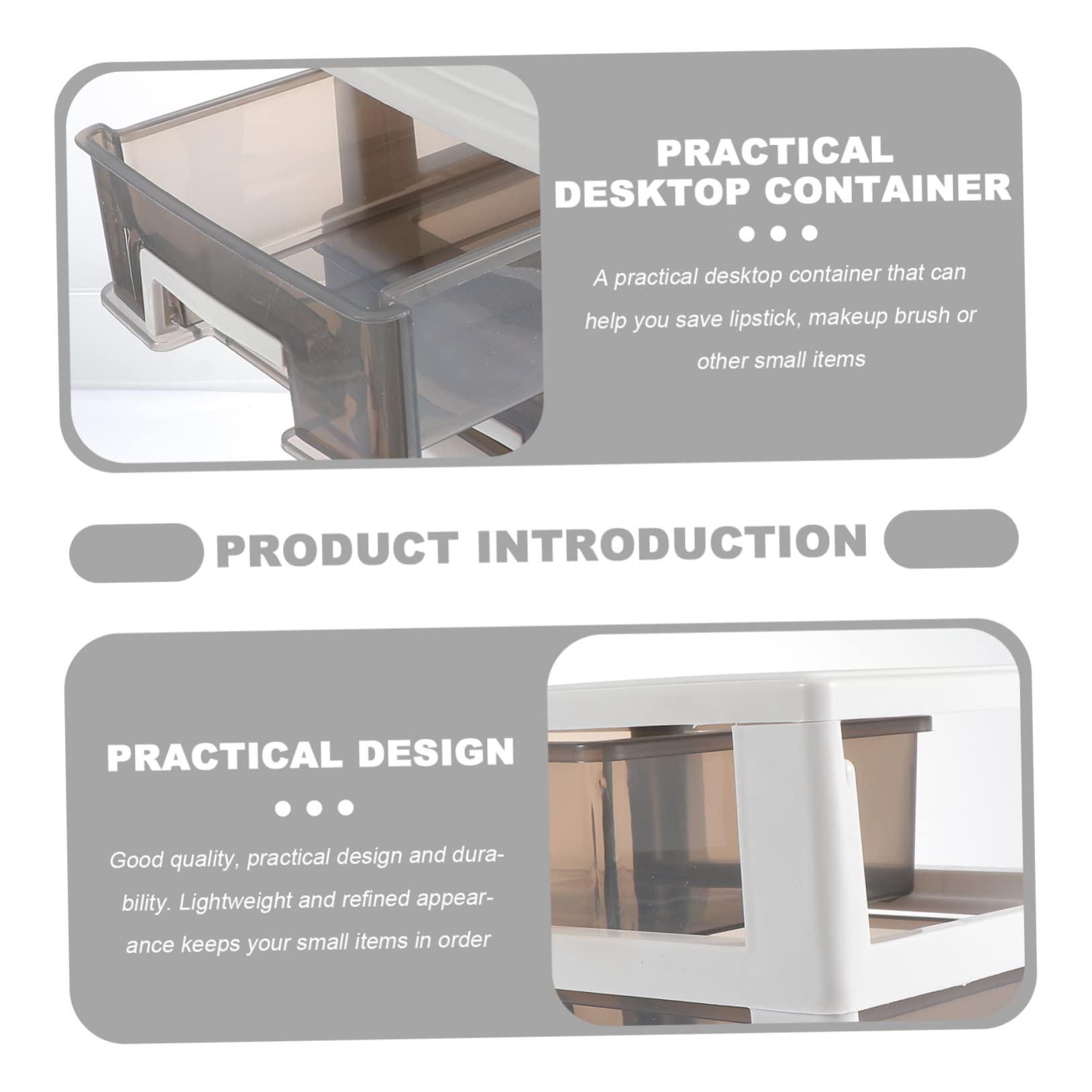 Uonlytech 1pezzi Scatola Portaoggetti da Scrivania Multistrato Contenitore Portaoggetti Organizer per Cosmetici Materiale Plastico di Facile da Pulire