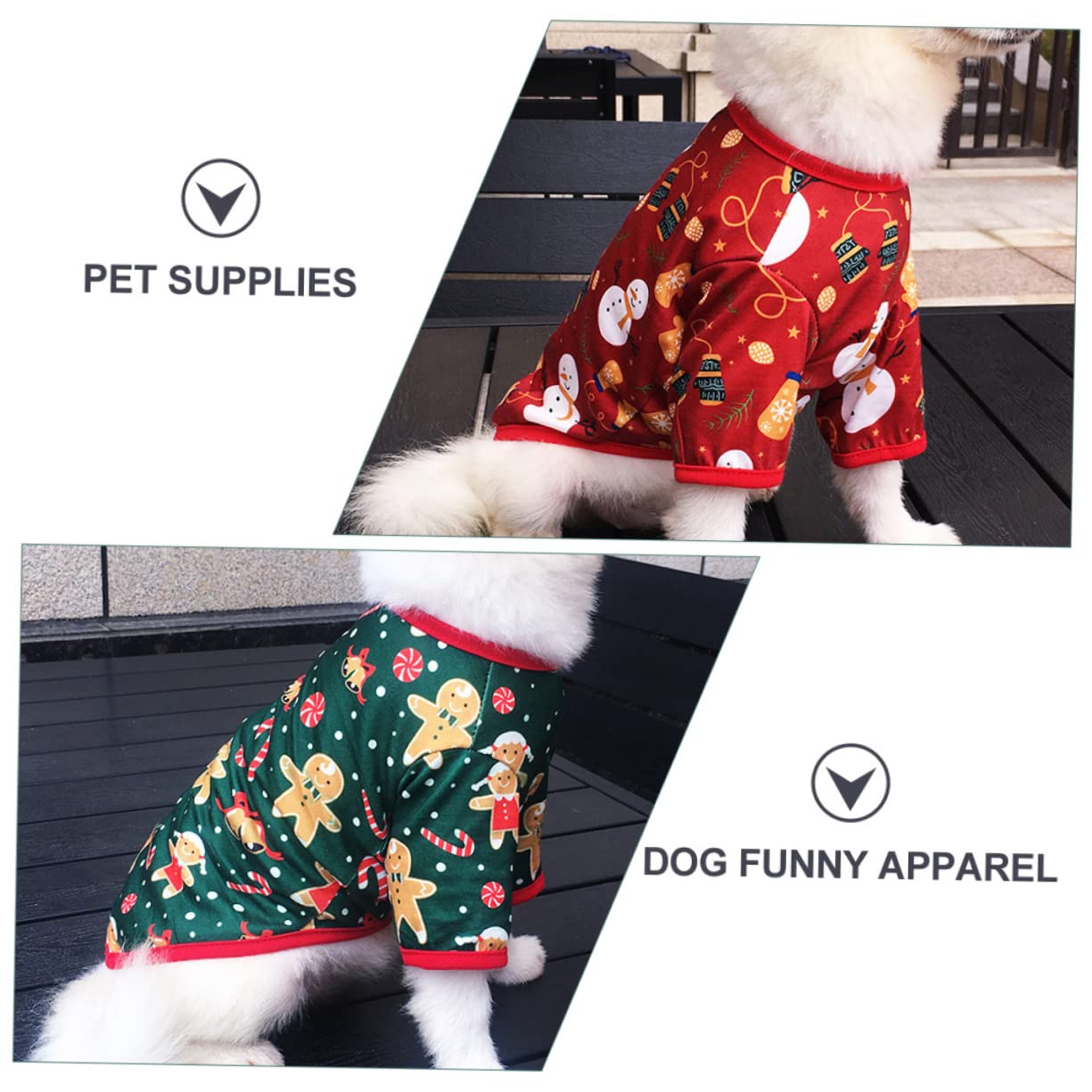 HMJGDHX 2 Pezzi Costume Natalizio per Animali Domestici Vestiti in Cotone vestibilità Comoda Facile da Mettere per Cani di Piccola Taglia per Vestire Il Tuo Animale Domestico in Vacanza