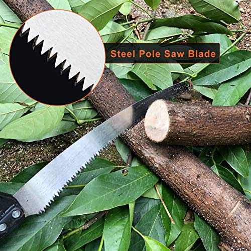 Image of Buyplus 26FT Reach Pole Saws for Tree Trimming, Pole Saw with 5-20FT Telescoping Extension Pole, Pruning Saw with 19 inch 3X Detachable Saw, Non-Slip Handle, Tree Trimmer for Garden Palms Shrubs