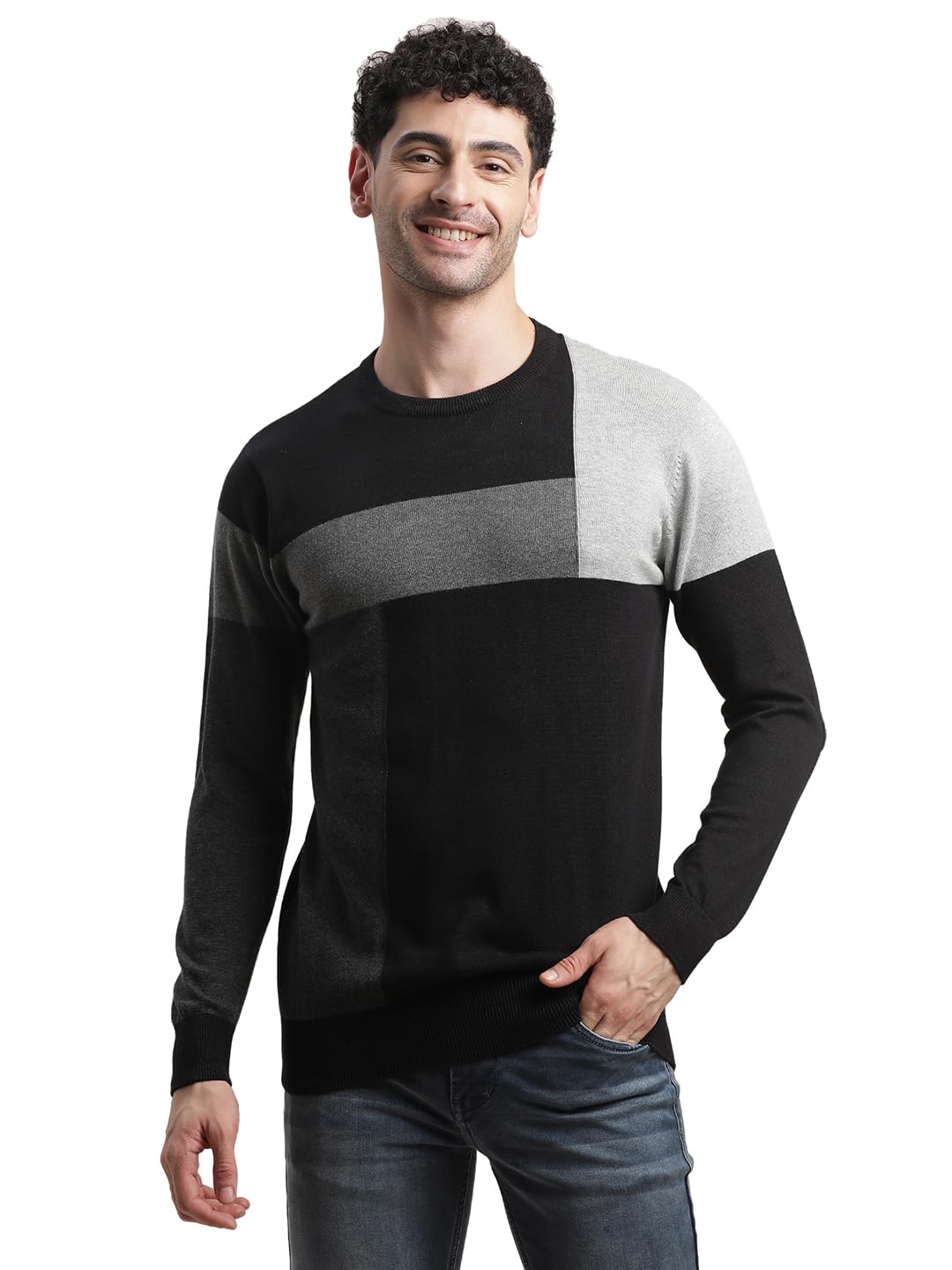 turtle Men’s Multicolor Knitted Dobby Pullover||Stylish Winter Sweater for Men||Regular Fit, Soft Cotton-Blend, Warm & Trendy Structured Knit Jumper-picture-20