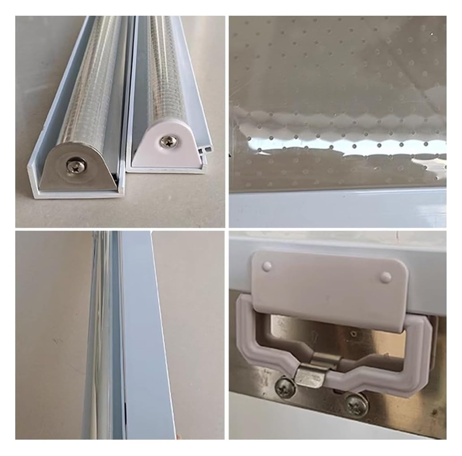 Tende avvolgibili per frigorifero, poroso e traspirante in plastica per la conservazione degli alimenti, tende trasparenti in PVC con raccordo(W145xH240cm)