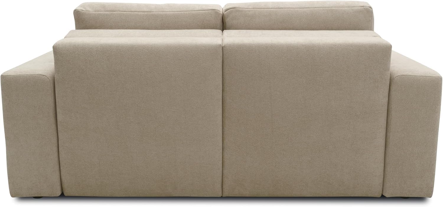 DOMO. collection Sofa Lares, Schlaffunktion & Federkern, Beige | 2 Sitzer mit Schlaffunktion und losen Rückenkissen, komfortables Schlafsofa, 192 x 116 x 85 cm (BxTxH)