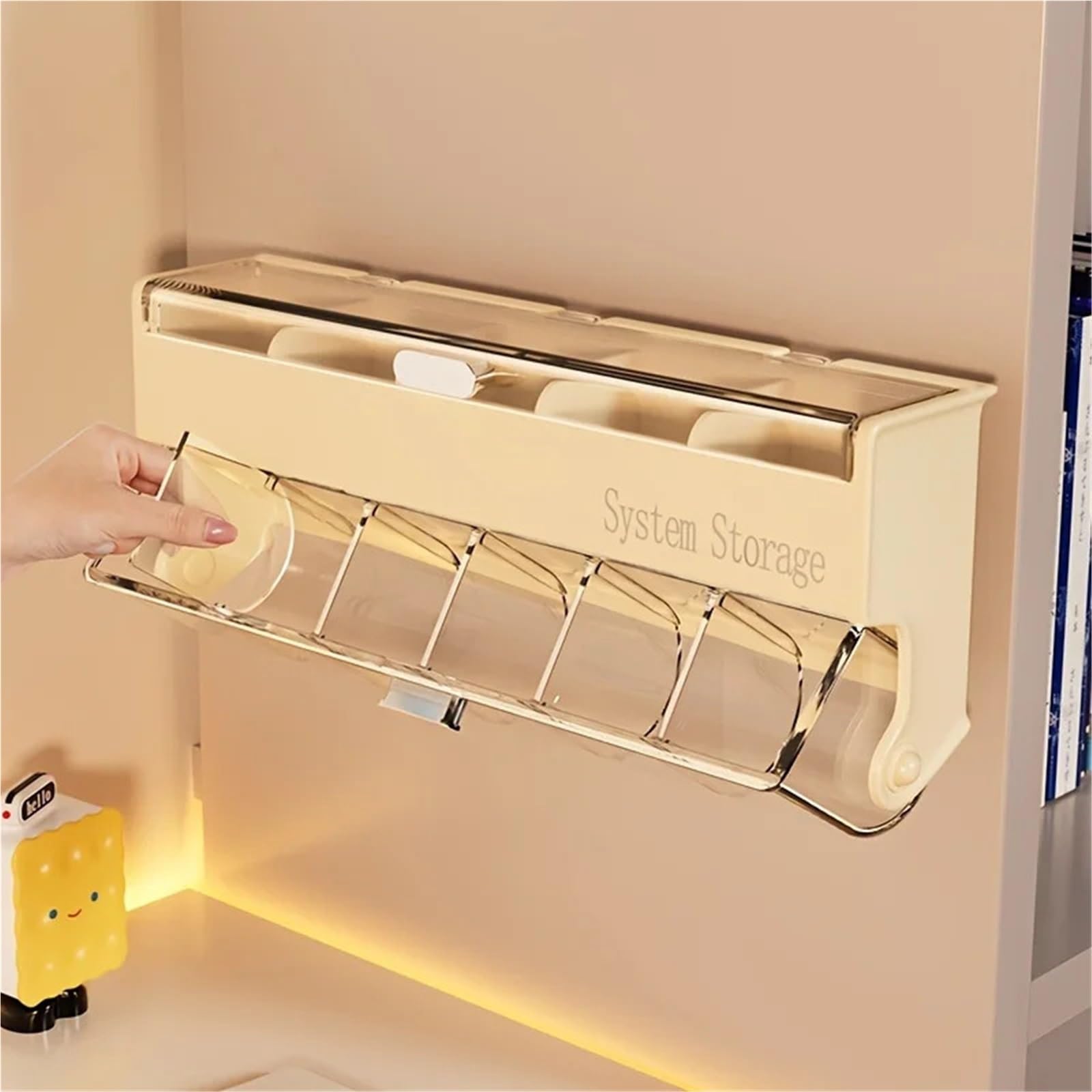 Haargummi Organizer Doppelschichtige Aufbewahrungsbox for Haaraccessoires for Clips, Gummibänder, Kopfbedeckungen und Schmuck(Cream)