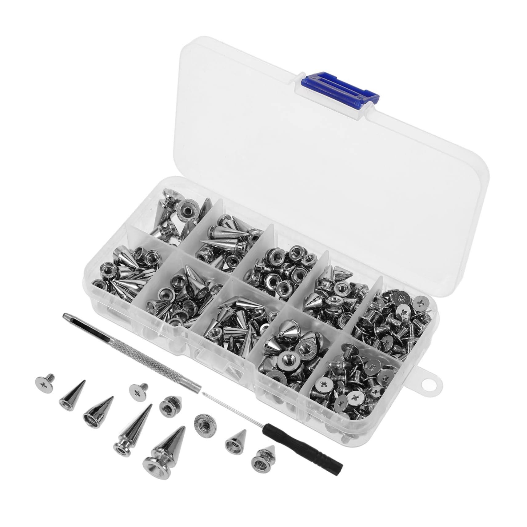 HOMSFOU 5 Sets Punk Nagel Set Gothic Zubehör Nieten Für Kleidung Mit Spikes Versehene Kleidungsnieten Dekorative Nieten Schuhdekorations Charms Punk Nieten Spikes Nieten Für