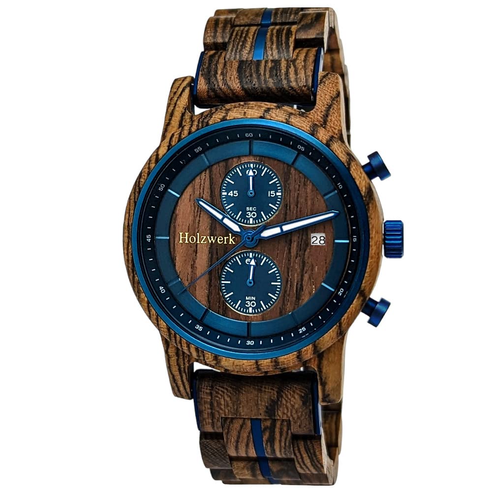 Holzwerk Germany Handgefertigte Designer Herren-Uhr Armbanduhr