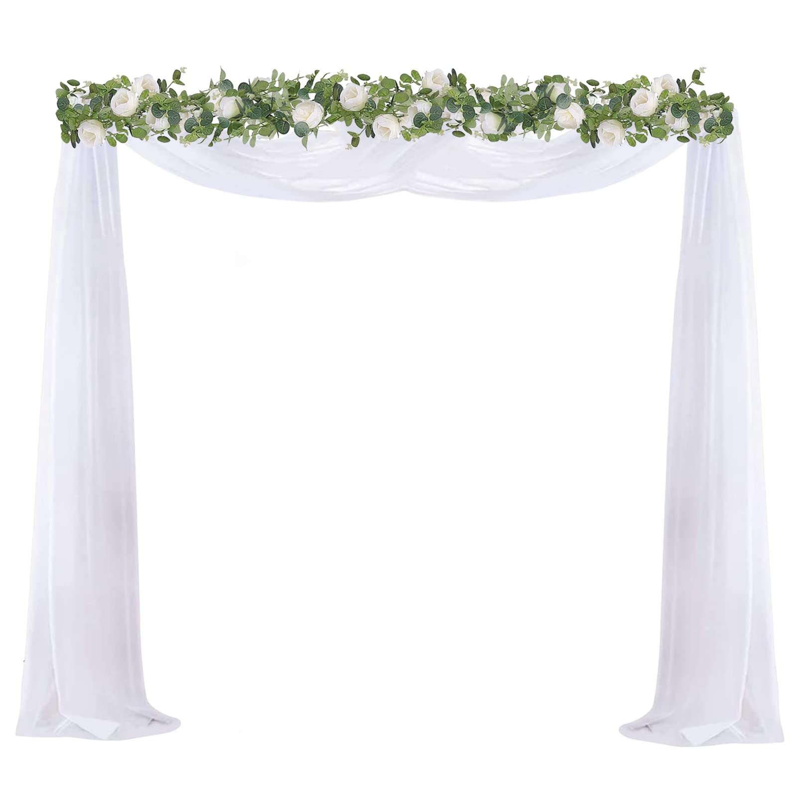 Heavy Duty Pipe Drape Kit Height Adjustable Backdrop Stand Backdrop Support with Metal Steel Base for Weddings, Birthday Parties, Baby Showers, Etc (Gold)