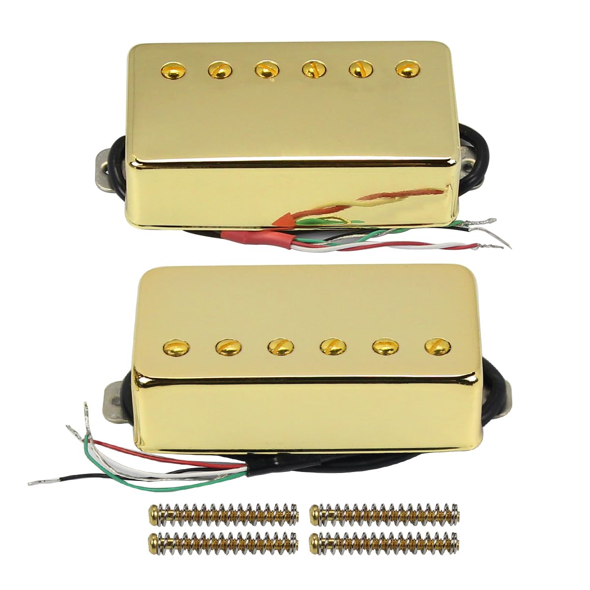 FLEOR Humbucker Doppelspulen-Tonabnehmer, Hals- und Steg-Tonabnehmer, Keramikmagnet, kompatibel mit E-Gitarre im LP-Stil, Ersatz für Gitarrenteile, Gold