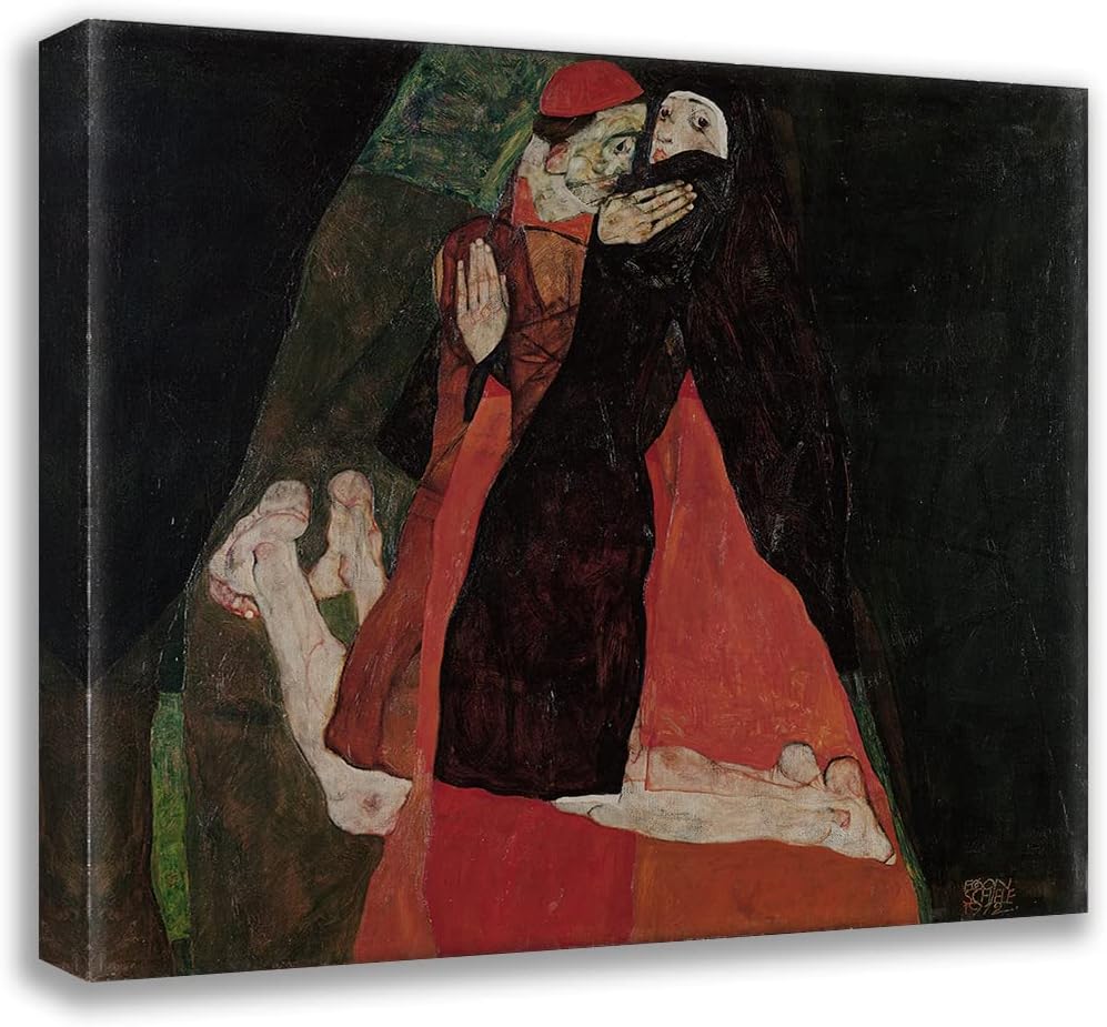 ArtDirect Cardinal and Nun (Caress) (1912) 41x36 UnFramed Museum Art Print Poster Ready for Framing by Egon Schiele (Austrian, 1890-1918)
