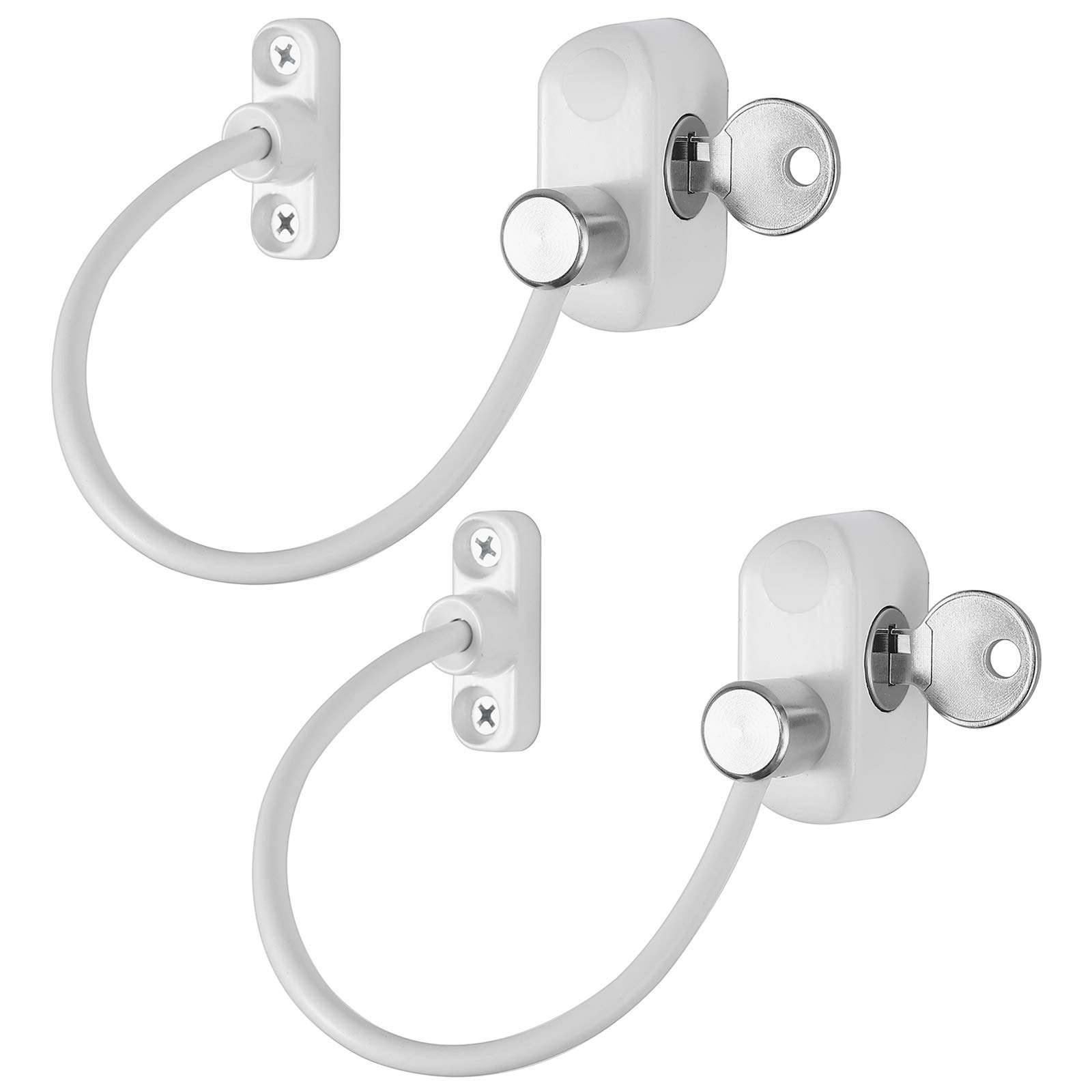Window Open Restrictors Locks, eSynic Professional 2pcs Strong Window Restrictors for UPVC Window Security Locks Set Baby Safety Security Window Restrictors with Keys for Home Office etc.