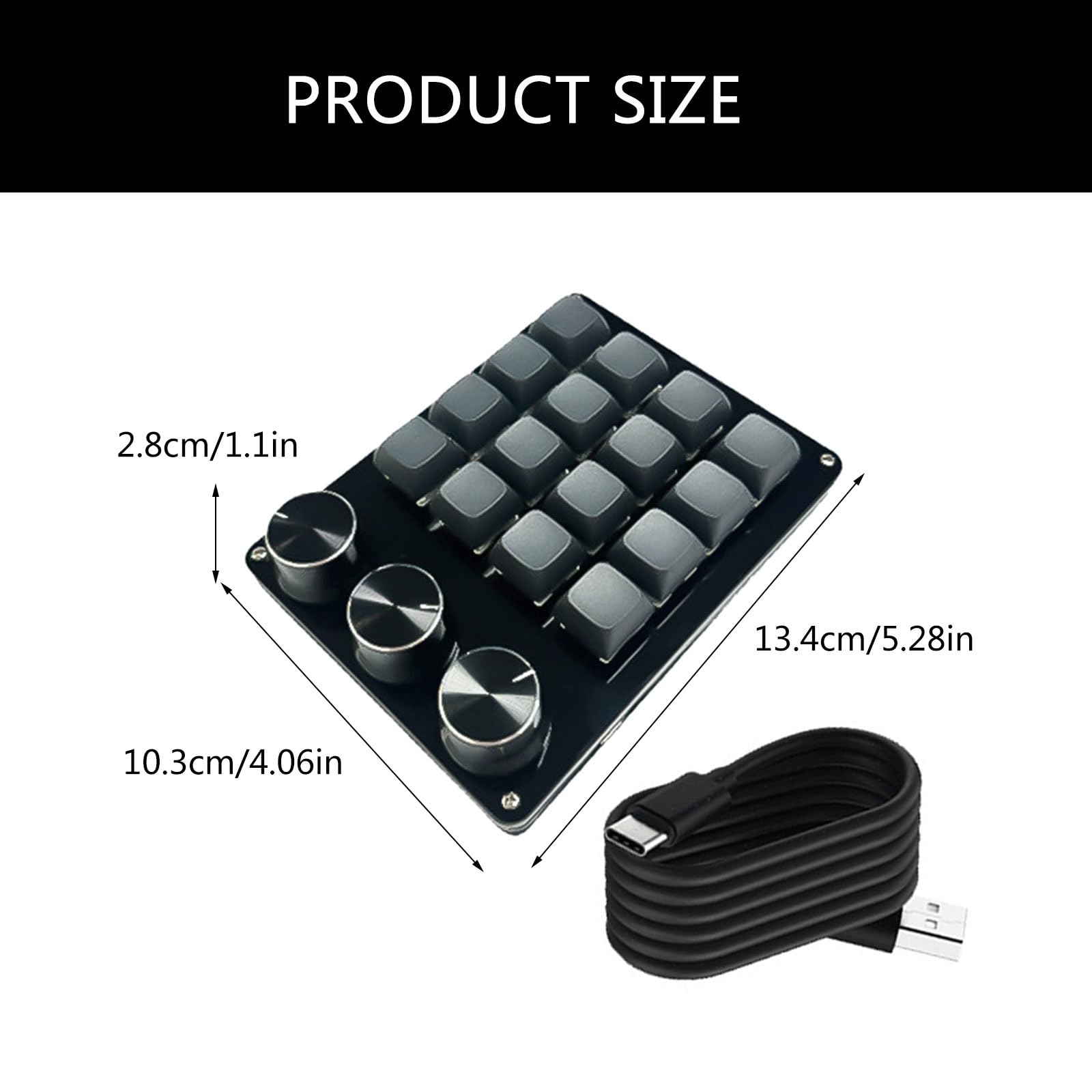 Clavier macro programmable 16 touches avec 3 boutons douaniers commutateurs mécaniques remplaçables à chaud pour jeu de programmation efficace