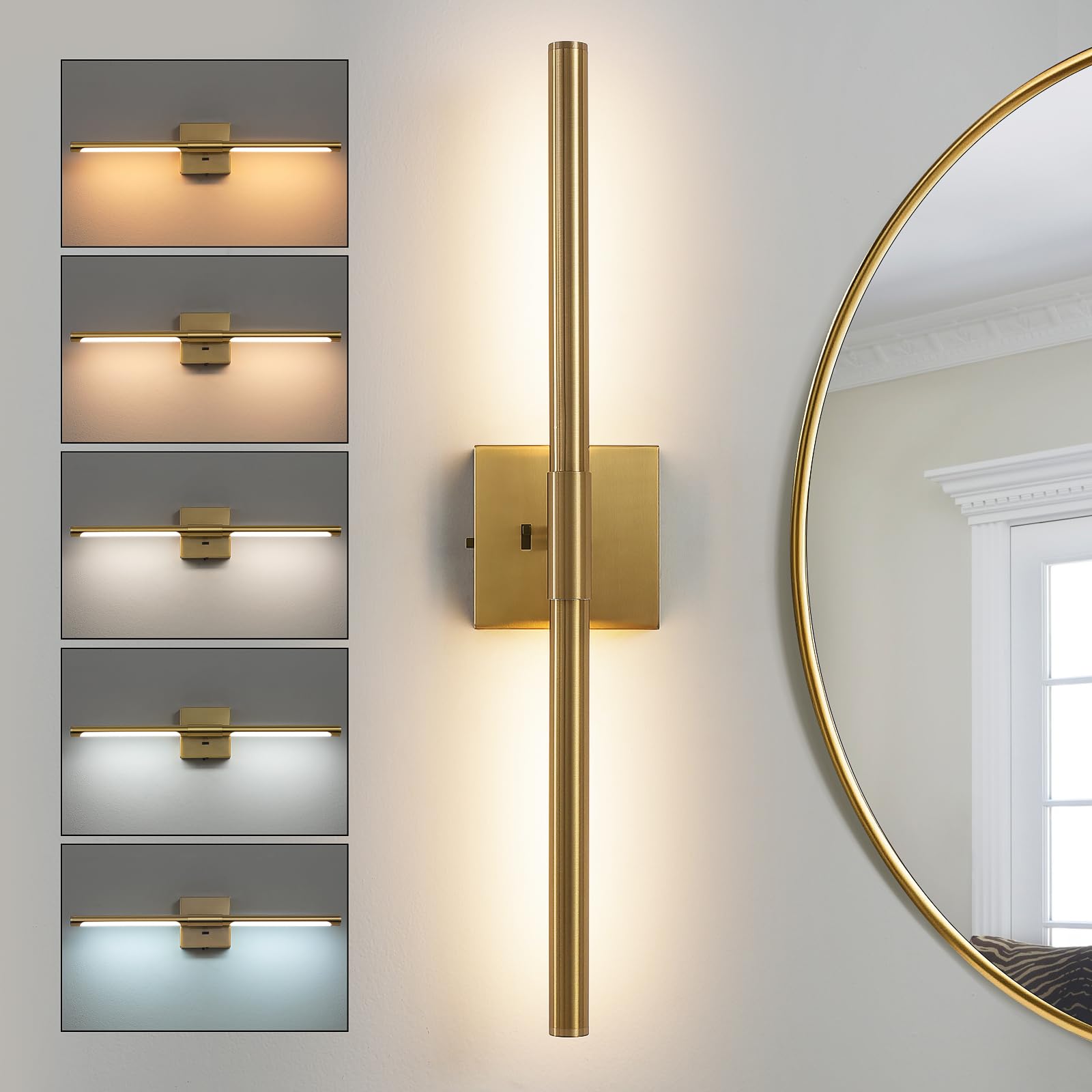 D-ROOM⭐️ Faziyo Gold Vanity Light Fixtures for Bathroom Over Mirror