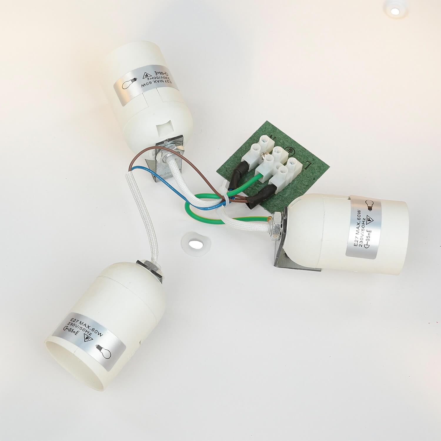 Licht-Erlebnisse Runde Deckenleuchte VALASCO Grün Gold Stoffschirm Ø60cm 3-flammig E27 dekorative Deckenlampe Wohnzimmer Esszimmer