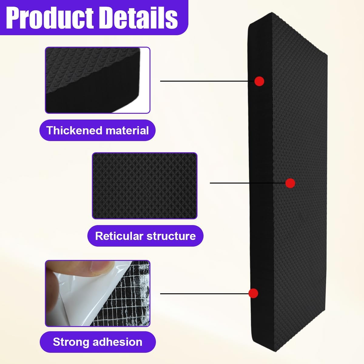 4PCS Garage Wall Protector Car Door Protectors - Anti-Collision Foam Padding Thick Parking Stopper Car Door Bumper Guards - Self Adhesive Garage Wall Pad for Warehouse Parking Assist (Black)
