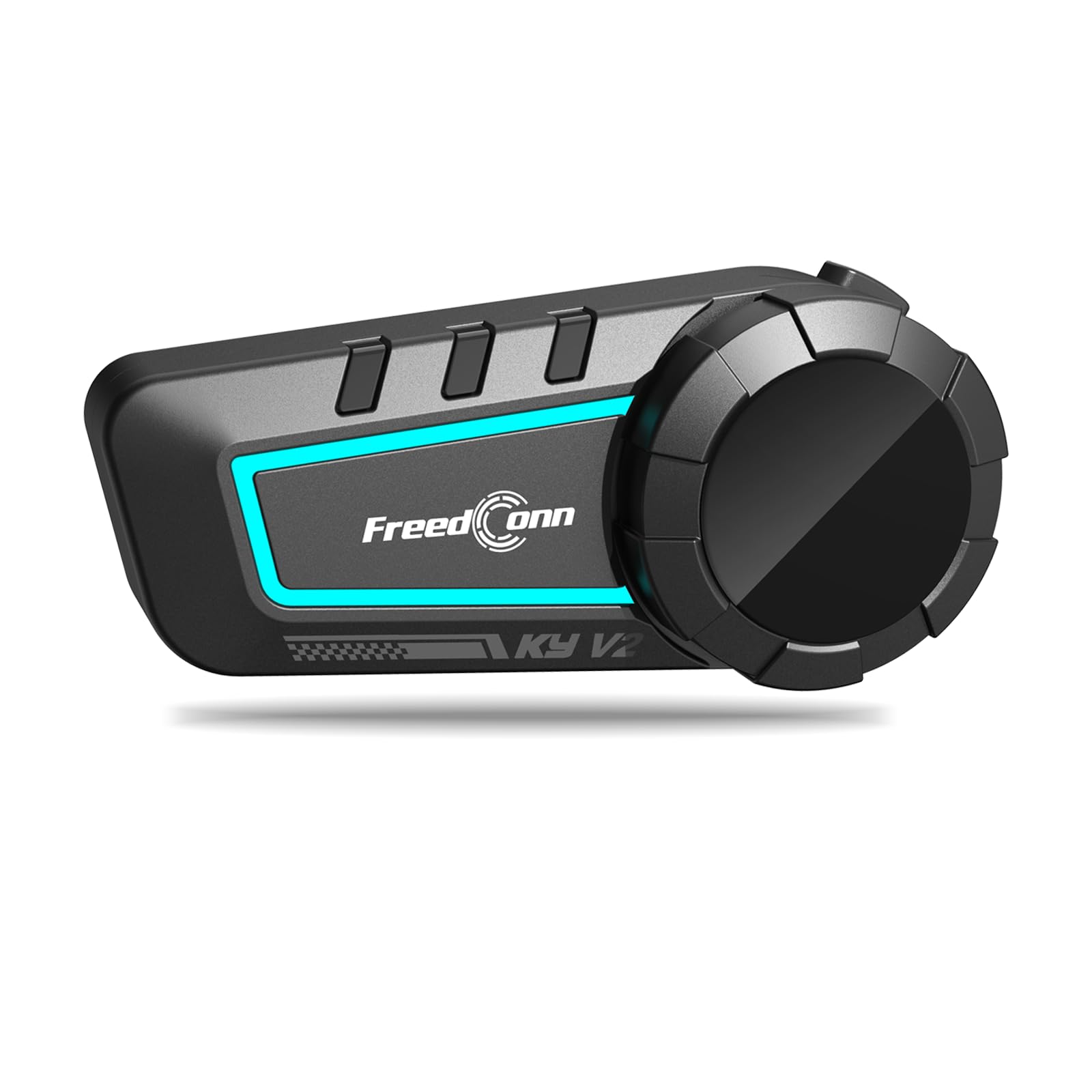 FreedConn KY V2 - Auriculares Bluetooth 6.0 para casco de motocicleta, mezcla de doble canal, uso compartido de música, intercomunicador de casco bidireccional de 500 m, cancelación de ruido