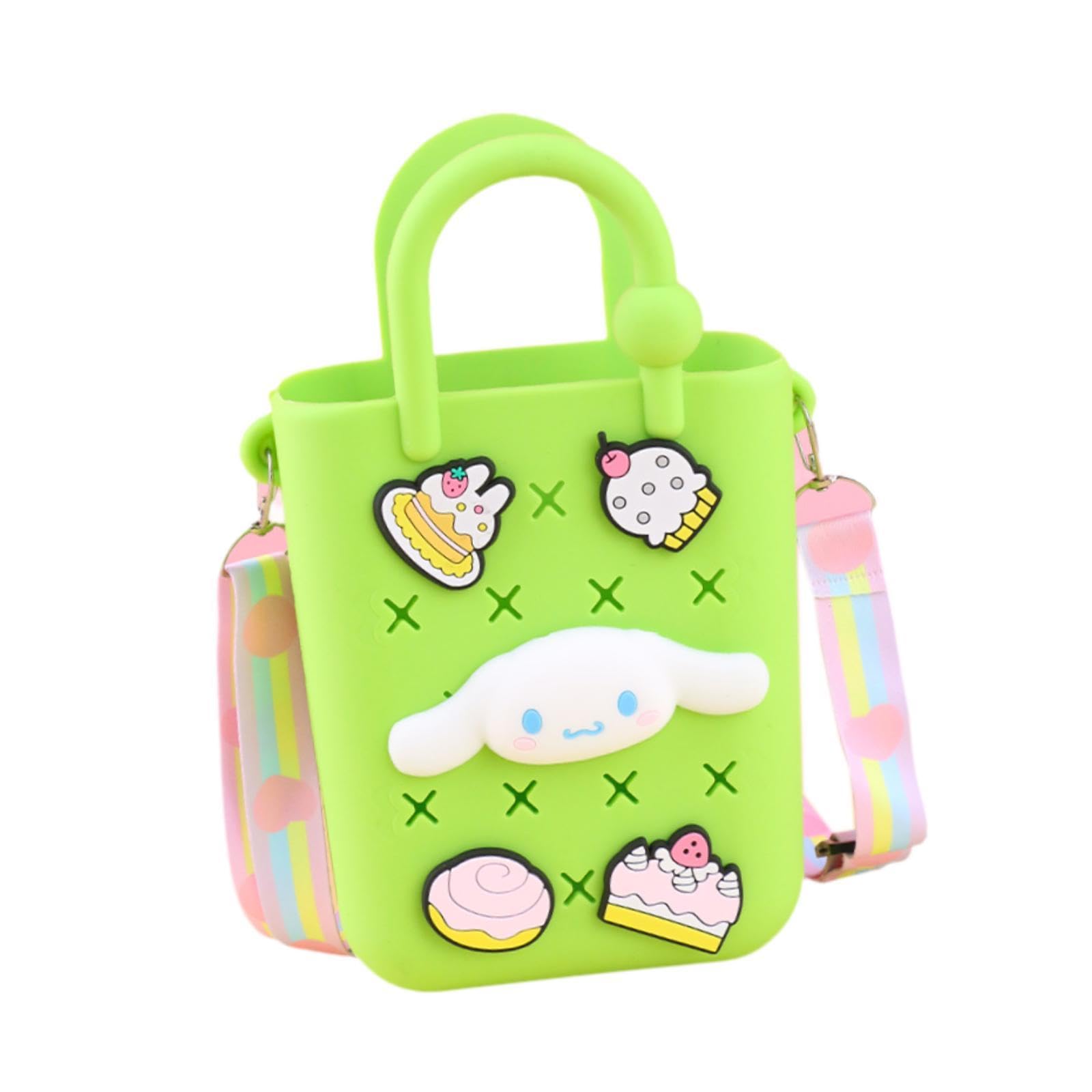 Rubber Beach Bags Fashion Open Tote Bag with Charms Beach Basket Bag Tote Bag green-image-49