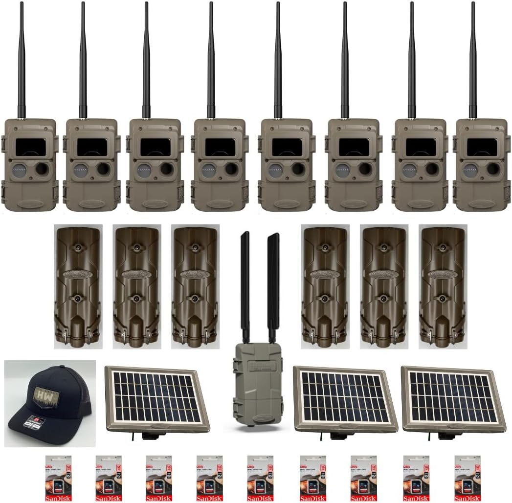 Cuddeback Cuddelink 1 L Series Home Powered by Verizon or AT&T 8 Long Range IR Cameras L Series 3 Solar Power Banks PW-3600 6 Battery Power Banks 9 16GB SD Cards 1 Hat New