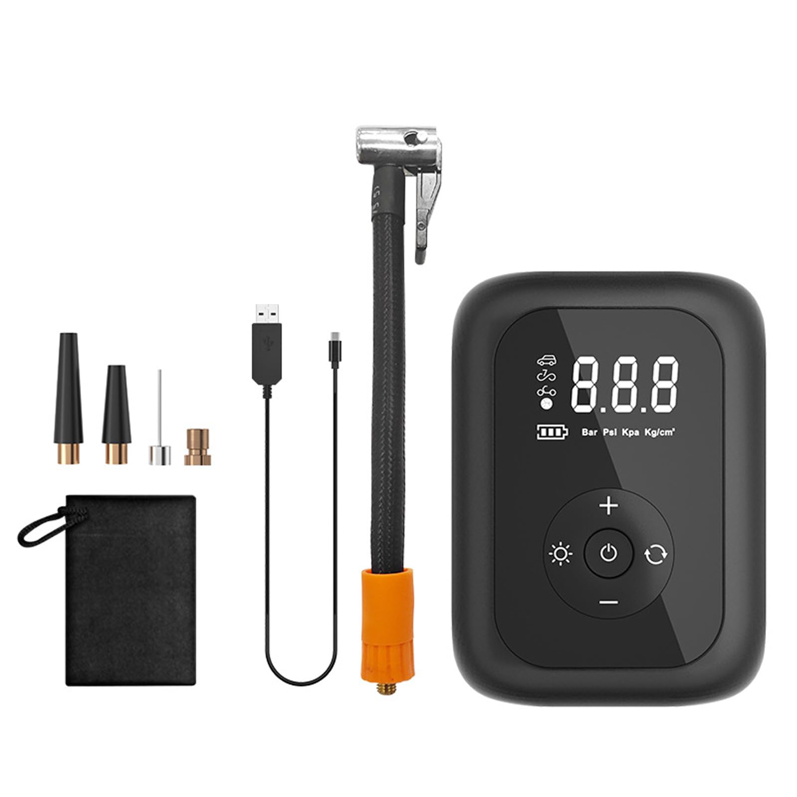 CÉLLOT Portable Air Compressor, 150PSI Car Air Compressor, 6 Modes, Rechargeable 2000 mAh, Mini Electric Inflator Compressor for Cars, Motorcycles, Bicycles, Swimming Ring, Ball, etc