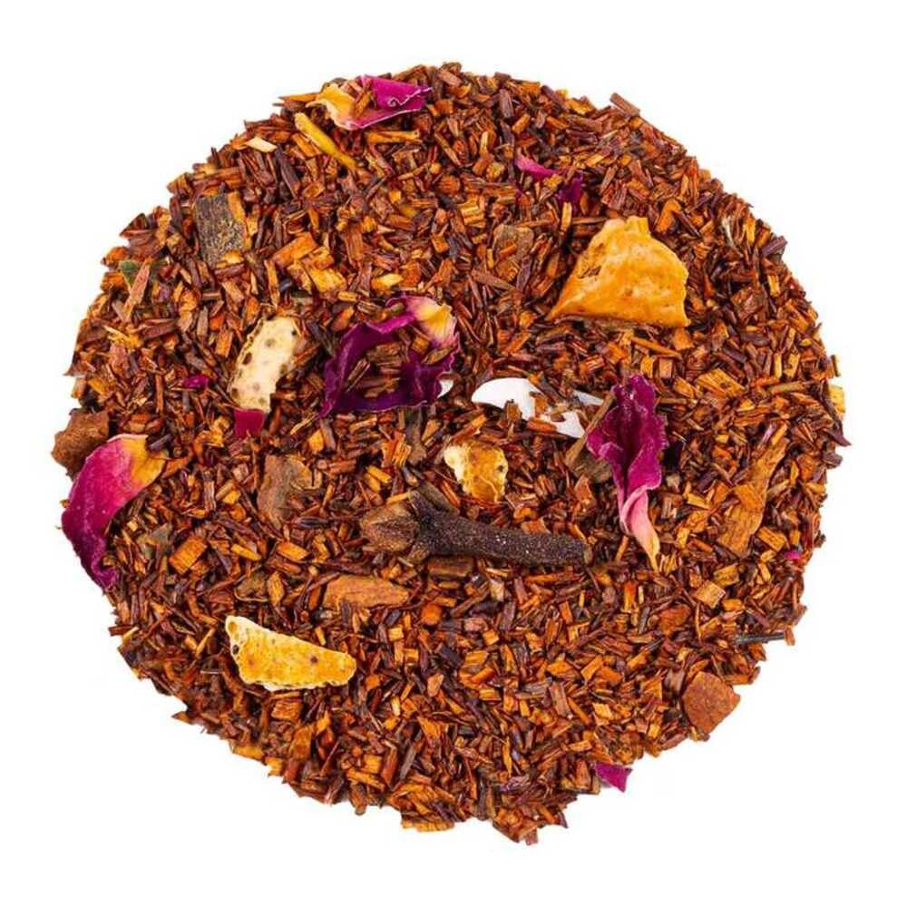 Rooibos de Canela y Naranja a Granel 100 Gramos - My Tea Moments - Cultivo Sostenible - Ingredientes Naturales: Almendra, Canela, Clavo, Manzana, Naranja, Rosa. Antioxidante, Refrescante.