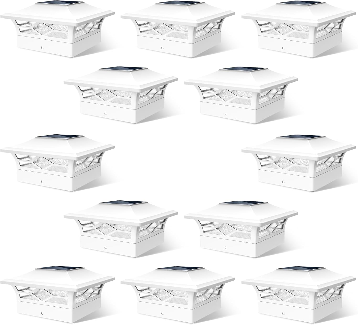 JOFIOS Solar Fence Post Lights, 4x4 Solar Post Cap Lights for Vinyl