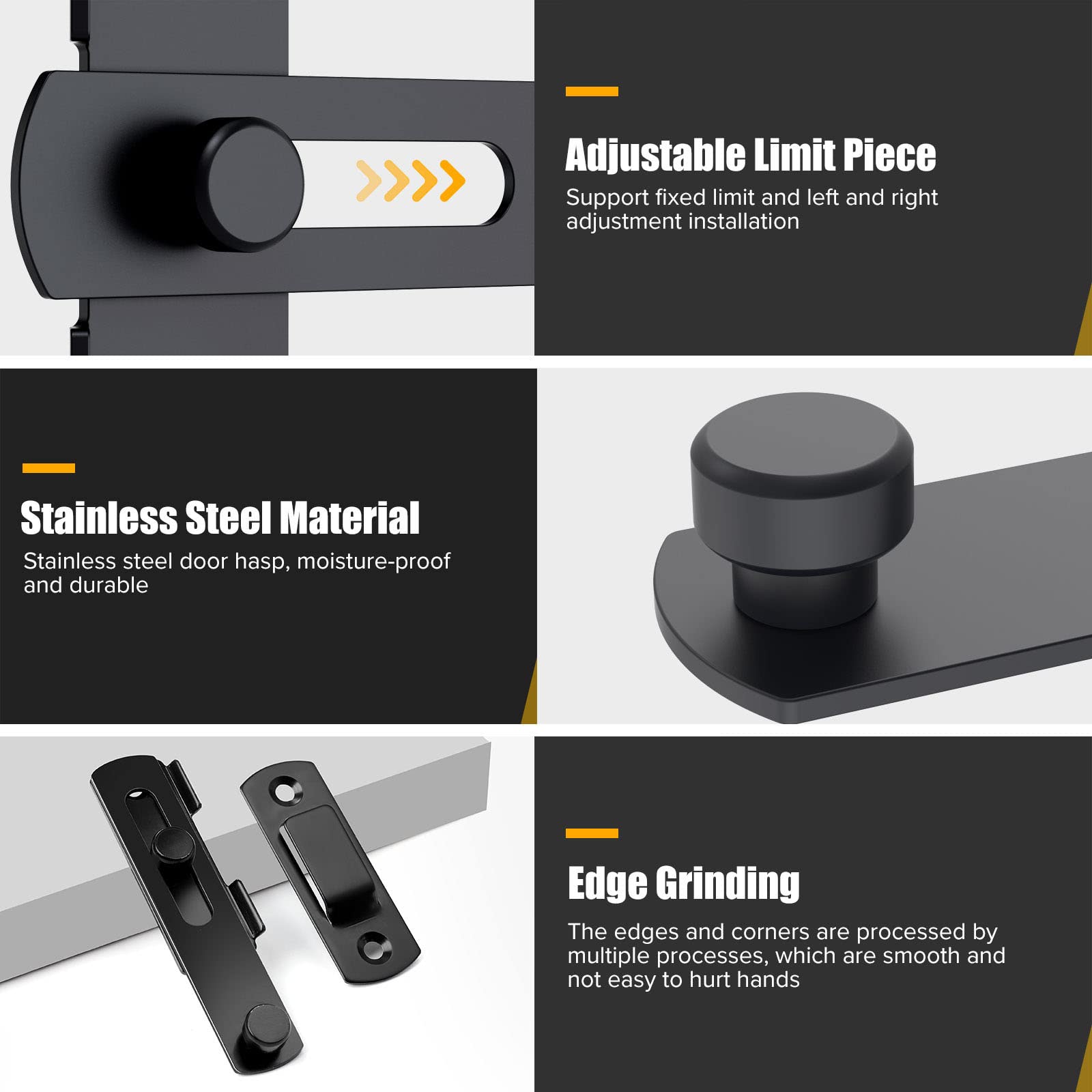 Lot 2 Loquets Sécurité En Acier Inoxydable Portes Salle Bain