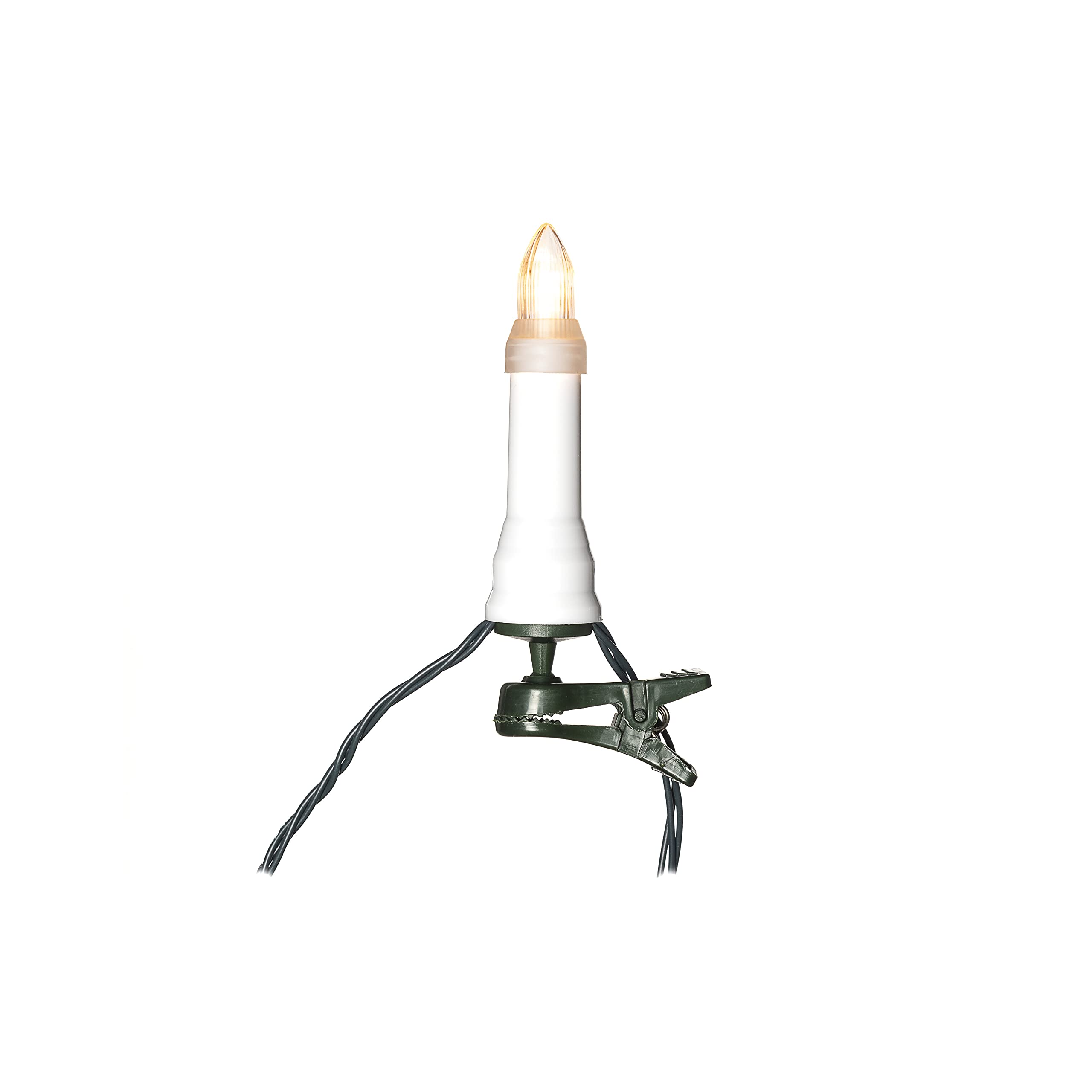 Konstsmide LED Baumkette, Topbirnen, "One String", 25 funkelnde bernsteinfarbene Dioden, 4,5V, Außen (IP44), grünes Kabel - 1150-020