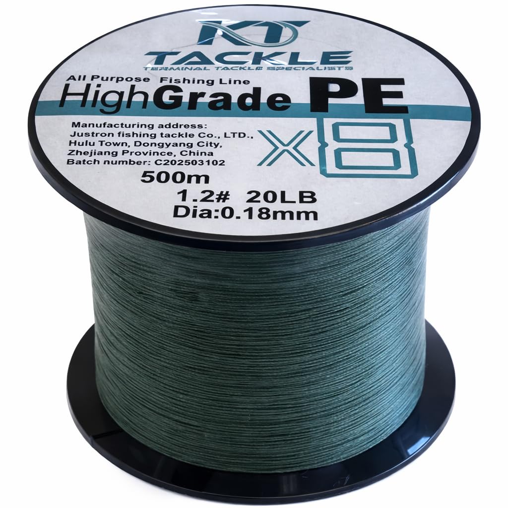 KT Tackle 20lb Braided Fishing Line 8-Strand Super Smooth Braid 500m Spool 0.18mm Diameter : Amazon.co.uk: Sports & Outdoors KT Tackle 20lb Braided Fishing Line 8-Strand Super Smooth Braid 500m Spool 0.18mm Diameter : Amazon.co.uk: Sports & Outdoors