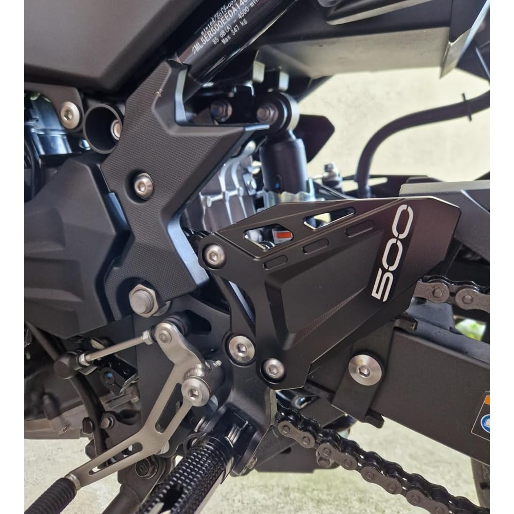 Modeer Per Kawasaki Ninja 400 Z400 2018-2024 | Ninja 500 Z500 2024 Moto CNC Poggiapiede Pedale Protettore Poggiapiede Piastre per Talloni Copertura di Protezione Accessori (z500-nero/verde)