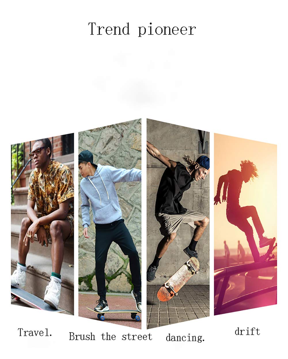 Tabla de Skate Retro, Skateboard Completo,APEC-7Mute Rodamientos +Alta Velocidad PU Rueda 7Capas Arce Tabla de monopatín, para Adolescentes Adultos Chicas Muchachos Niños