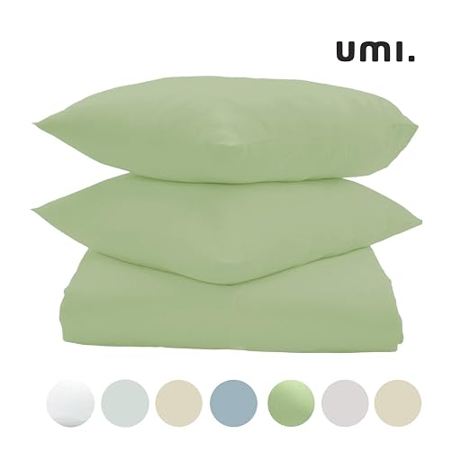 UMI 100 Percent Cotton Satin Duvet Cover Set King