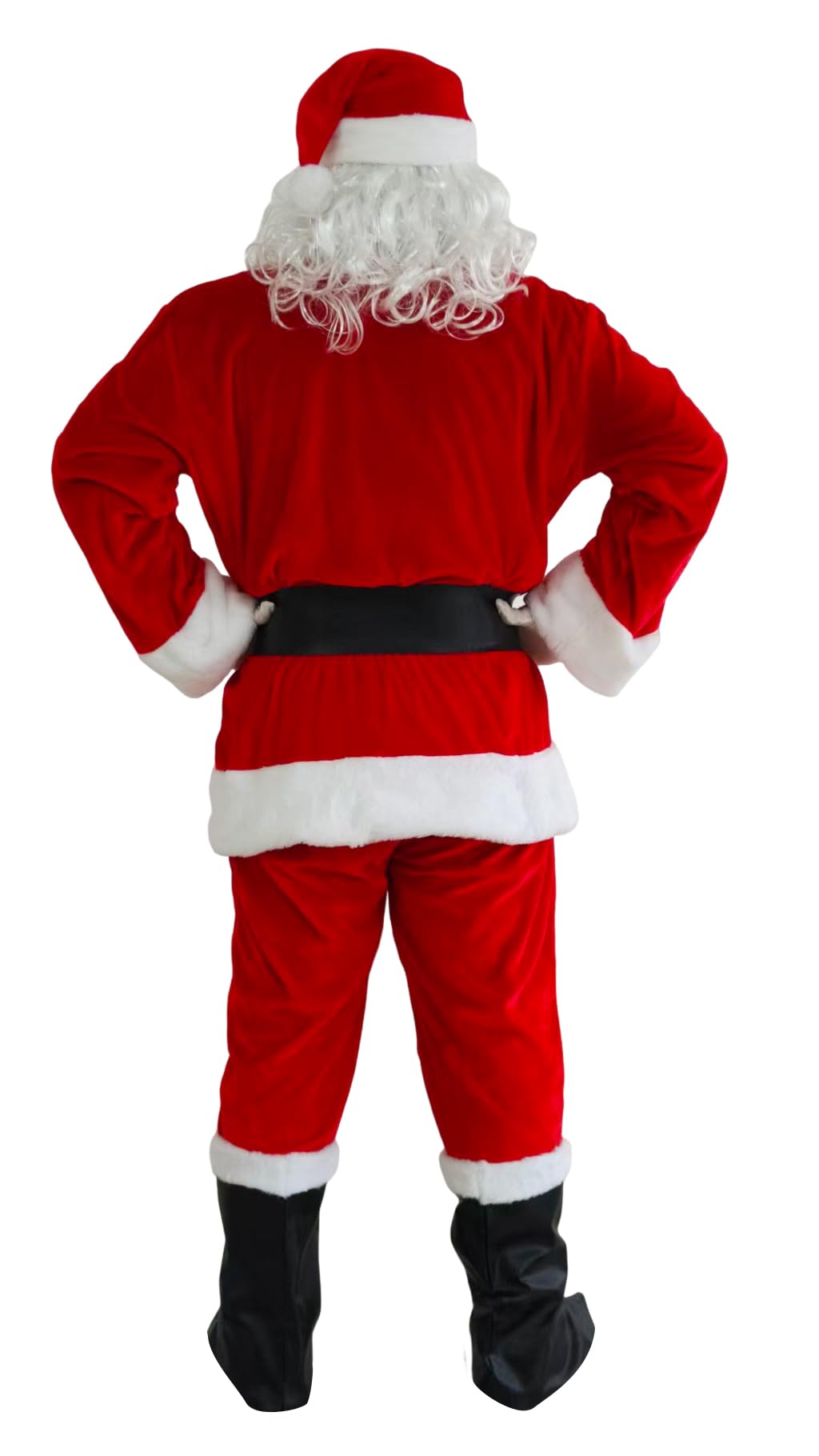 Costume de Père Noël pour Hommes Complet de Déguisement de Père Noël Cospaly Adulte Hommes（L）