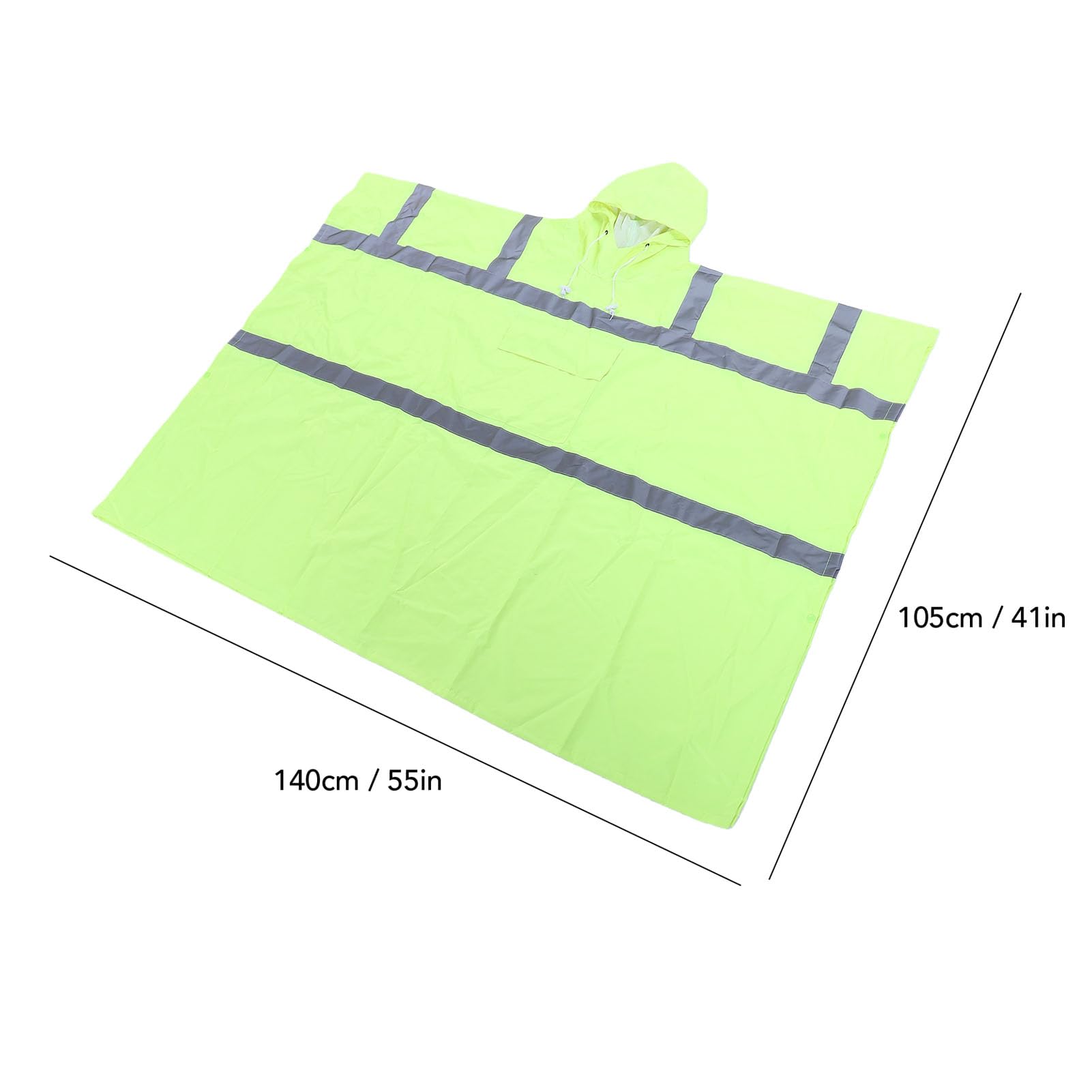 Eujgoov Poncho de Pluie Haute visibilité, Manteau de Pluie Réfléchissant Jaune Fluorescent avec Poche pour le Travail en Extérieur 55x41 Pouces
