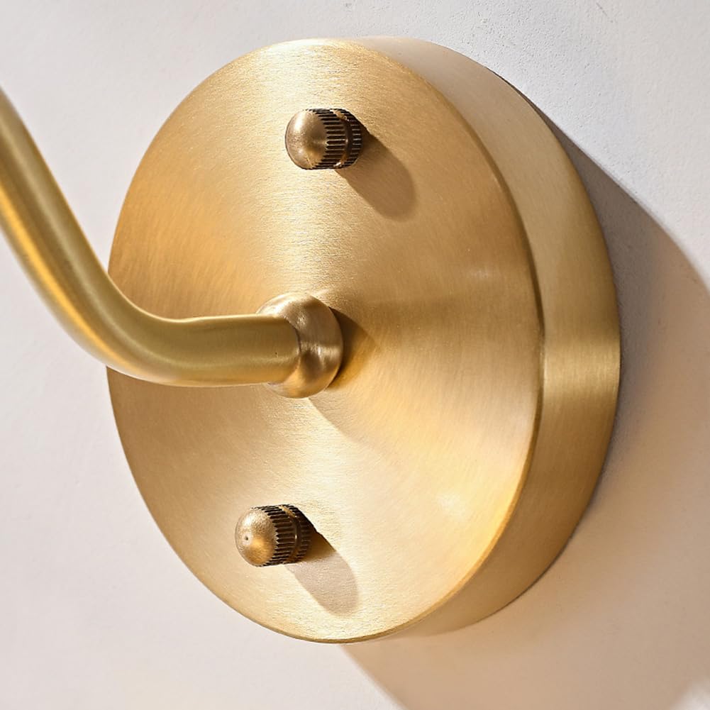 Applique da Parete per Interni E27 in Metallo Vintage, Legno e Ottone con Paralume in Vetro, Lampada da Comodino in Cristallo, Applique di Design per Soggiorno, Camera da Letto, Scala