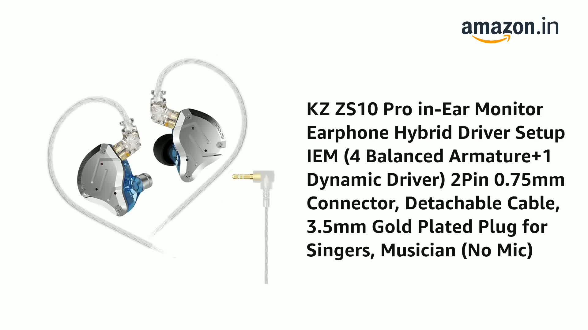KZ ZS10 Pro in-Ear Monitor Earphone Hybrid Driver Setup IEM (4
