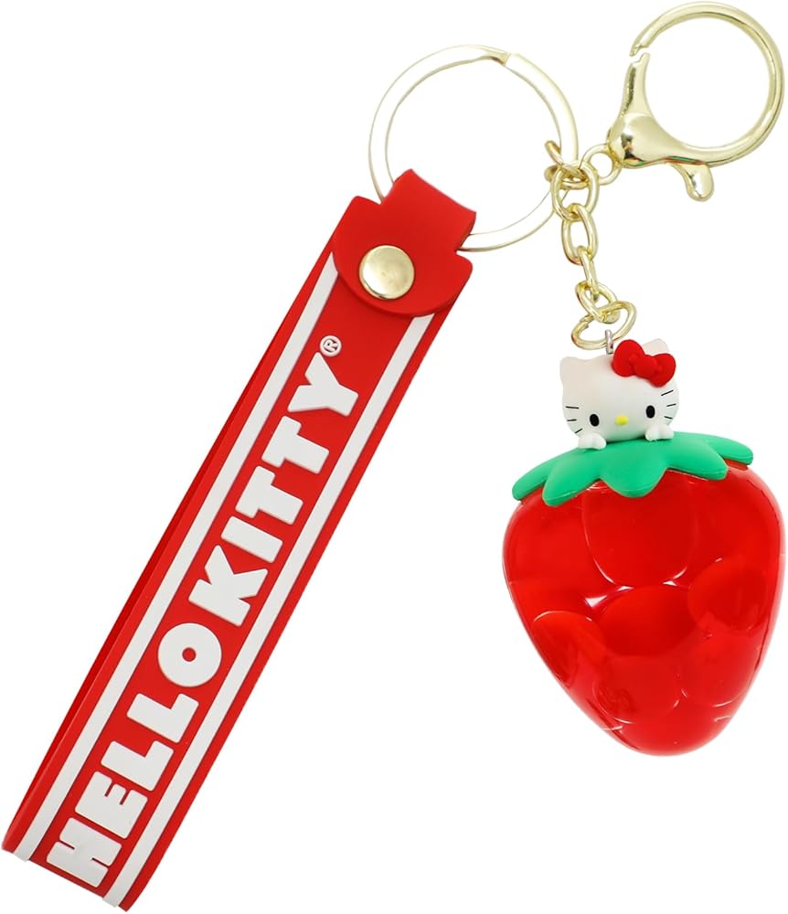 HＥＬＬＯ　ＫＩＴＴＹ　ストラップ Bioworld Hello Kitty Liquid-Filled Strawberry 2.5