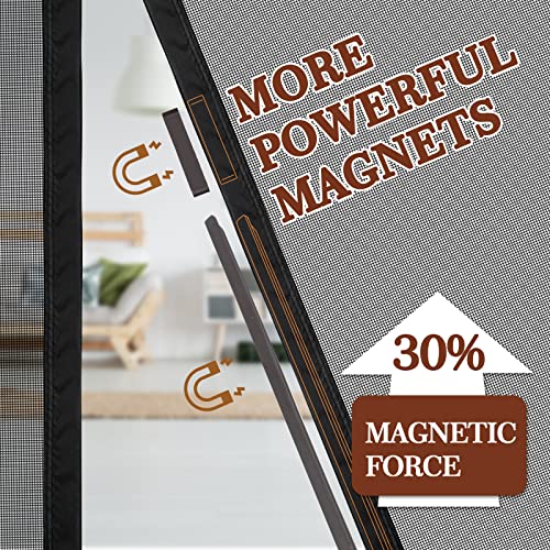 Yotache Magnetic Screen Door Fits Door Size 64 X 80, Screen Size 66" X 81" Double Door Net Curtain For Front, Patio Sliding Door #TOP3