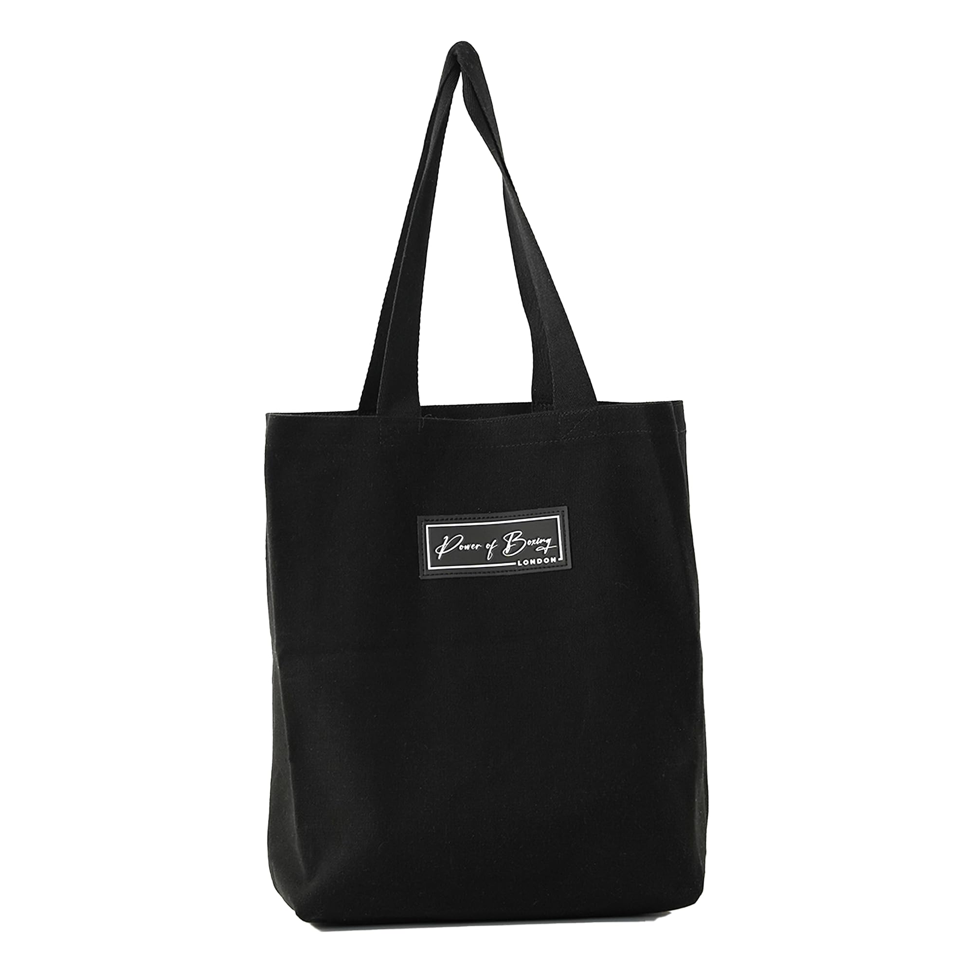POWER OF BOXING Tote Bag - Durable Black Cotton Canvas for Everyday Use (Simple)
