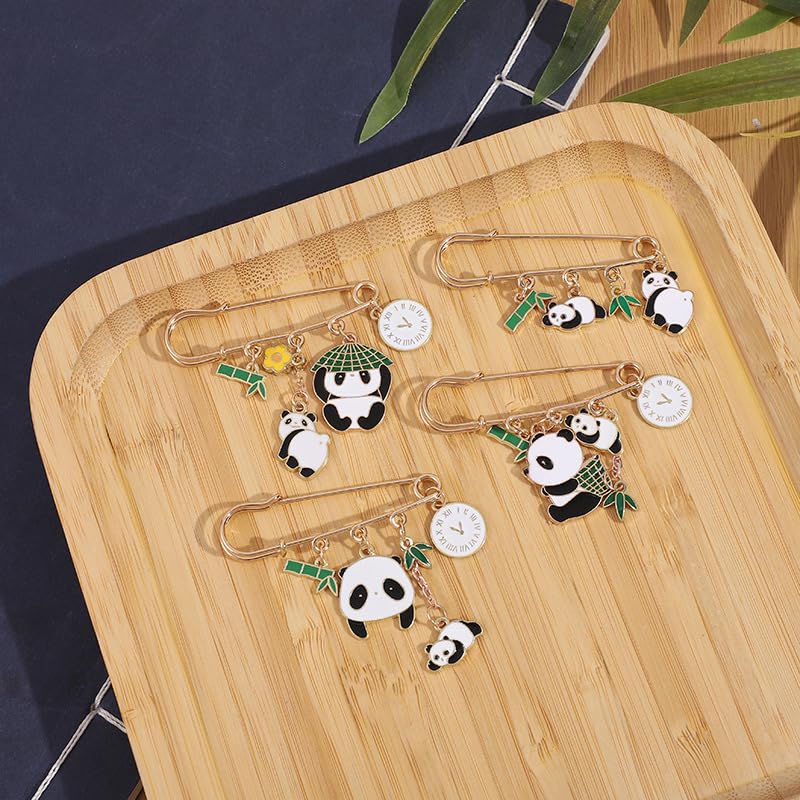 Image of Panda Cute Oil Dripping Panda Brooch Outdoors Lapel Pins Badge Brooch Pins (Bro000001)