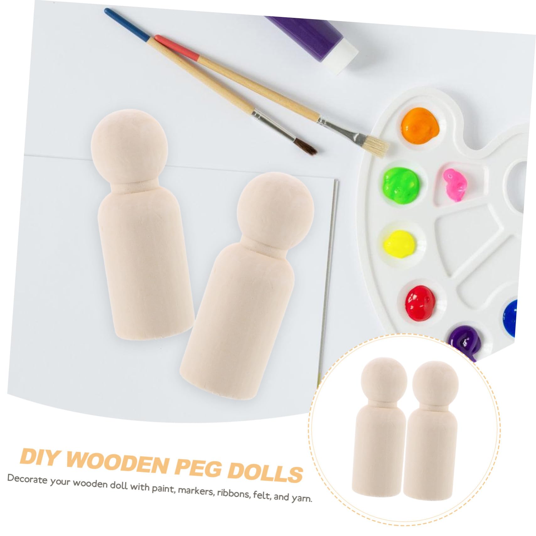 FUNNETOYU 50 Pièces Figurines Bois Vierges Poupées Bois à Monter Soi-même à Peindre Inachevés