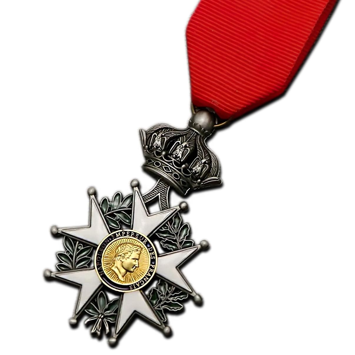 Légion d'honneur française Médaille militaire la plus élevée Reproduction de la médaille de l'Ordre du mérite de Napoléon avec couronne