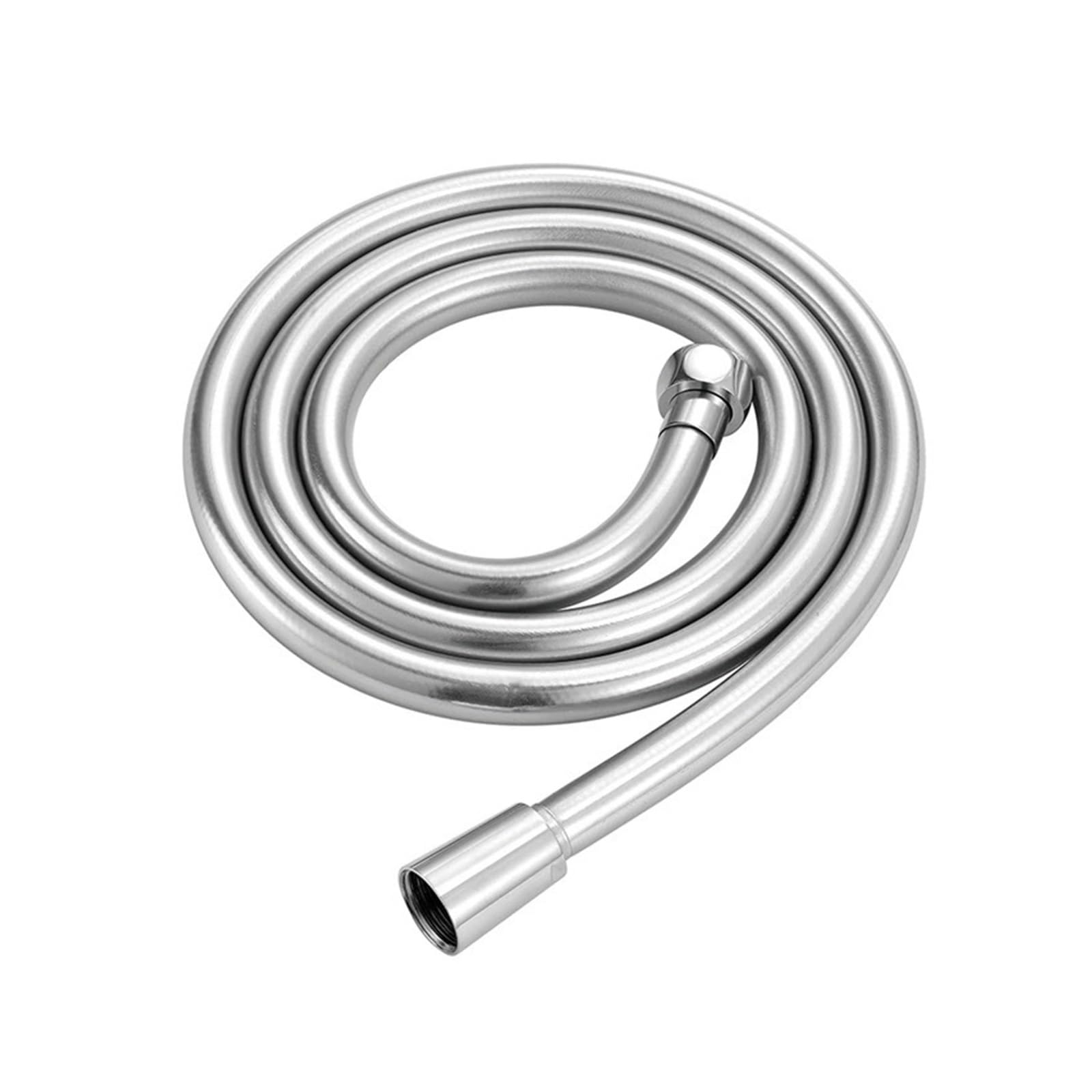 1.5M Brushed Grey & Gold PVC Shower Hose, Flexible Extension Pipe for Bathroom(Nickel)