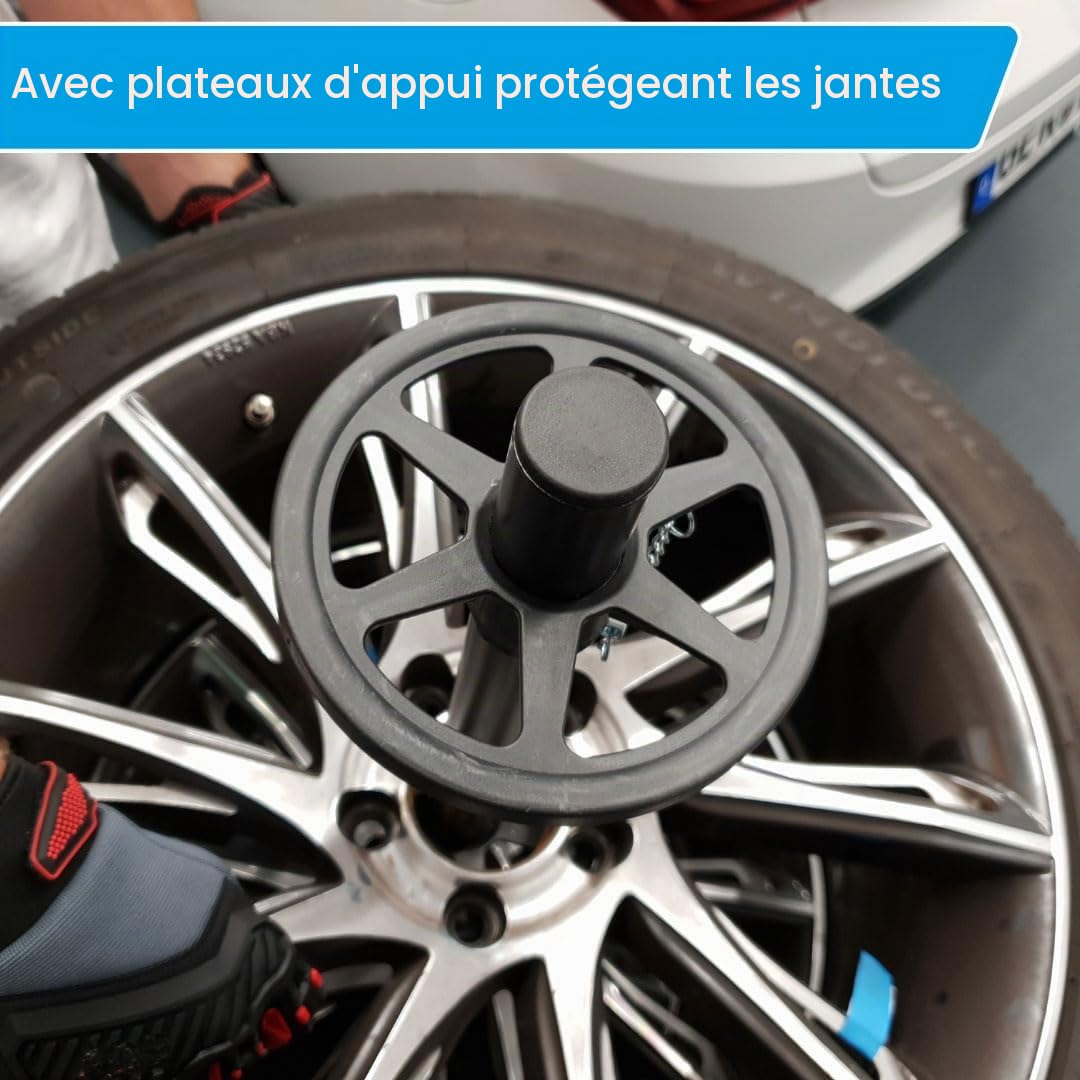 cartrend Support de pneu XL - Charge maximale de 120 kg - Compatible avec tous les types de jantes et pneus jusqu'à 285 mm - Noir