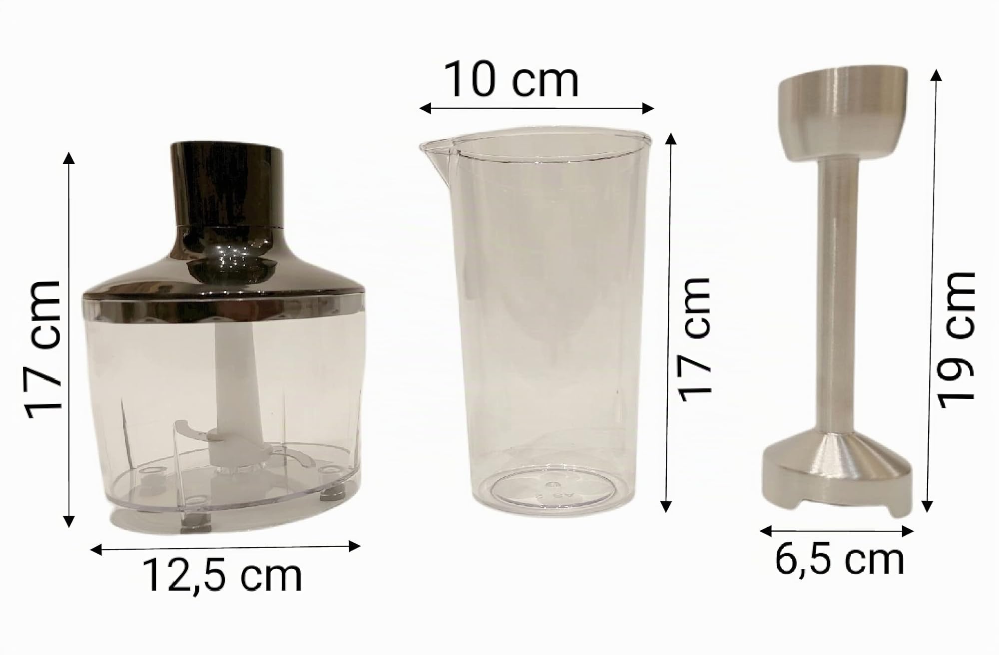 DCG Eltronic HM1112 - Frullatore ad immersione con accessori mini tritatutto frusta