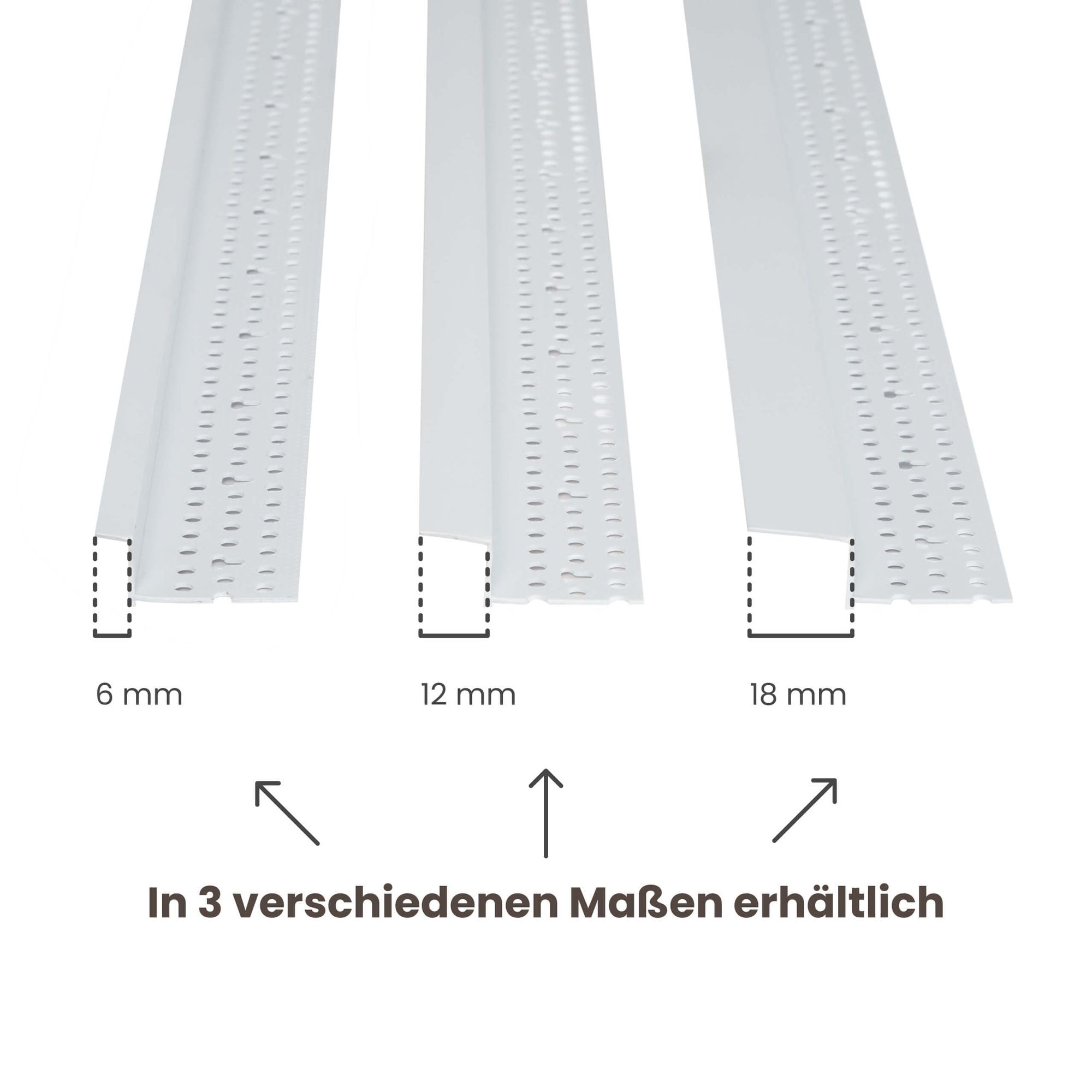PROTEKTOR 50x Schattenfugenprofil 305cm, weiß – Abschlussprofil 37824 mit 12mm Schattenfuge für Gipskarton im Trockenbau aus Hart-PVC