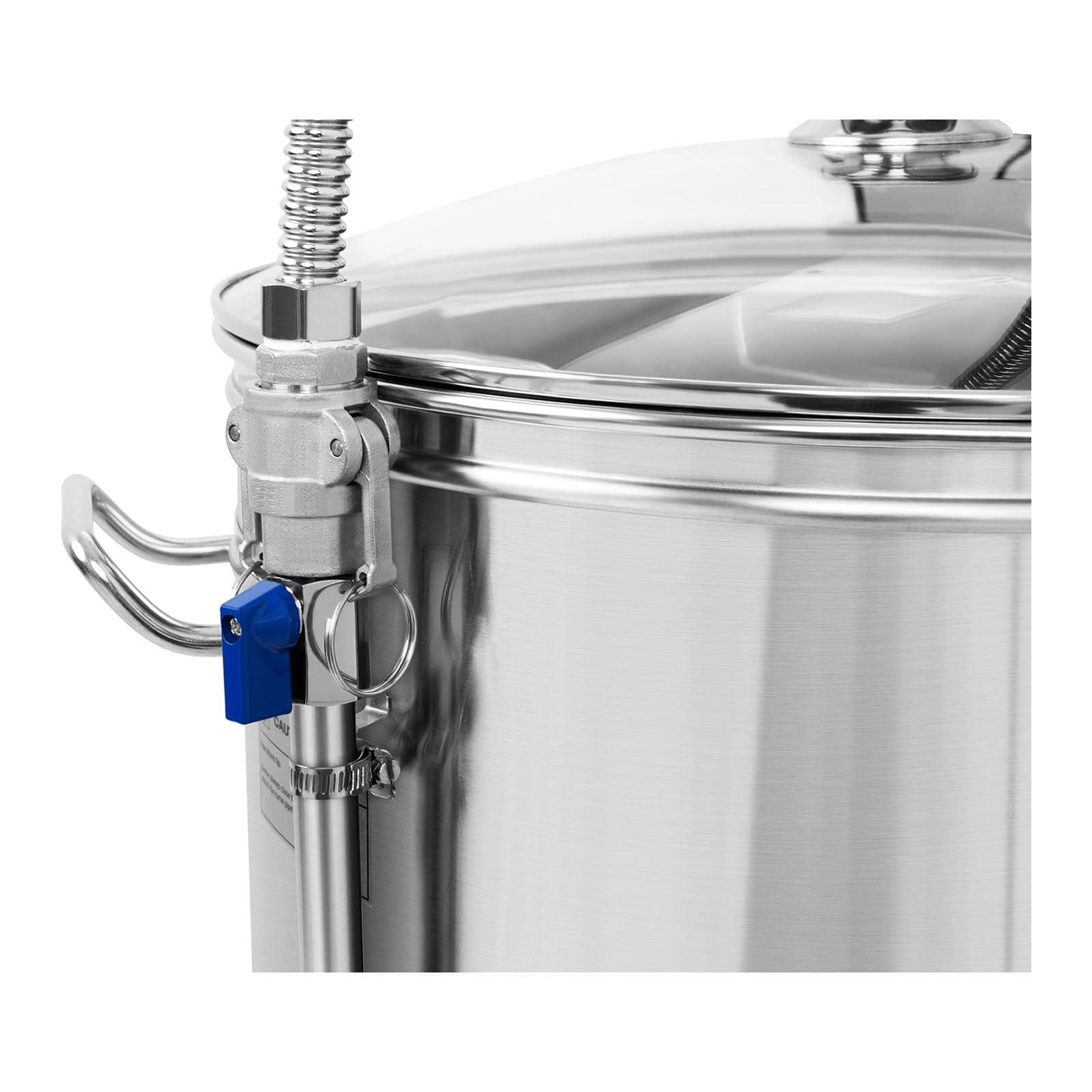 Royal Catering Hervidor de Acero Inoxidable para Preparar Cerveza casera 60L 3000W RCBM-42N (Rango de calefacción 1800 W + 1200 W, 2 Elementos de calefacción, Modos automático/Manual, Grifo de