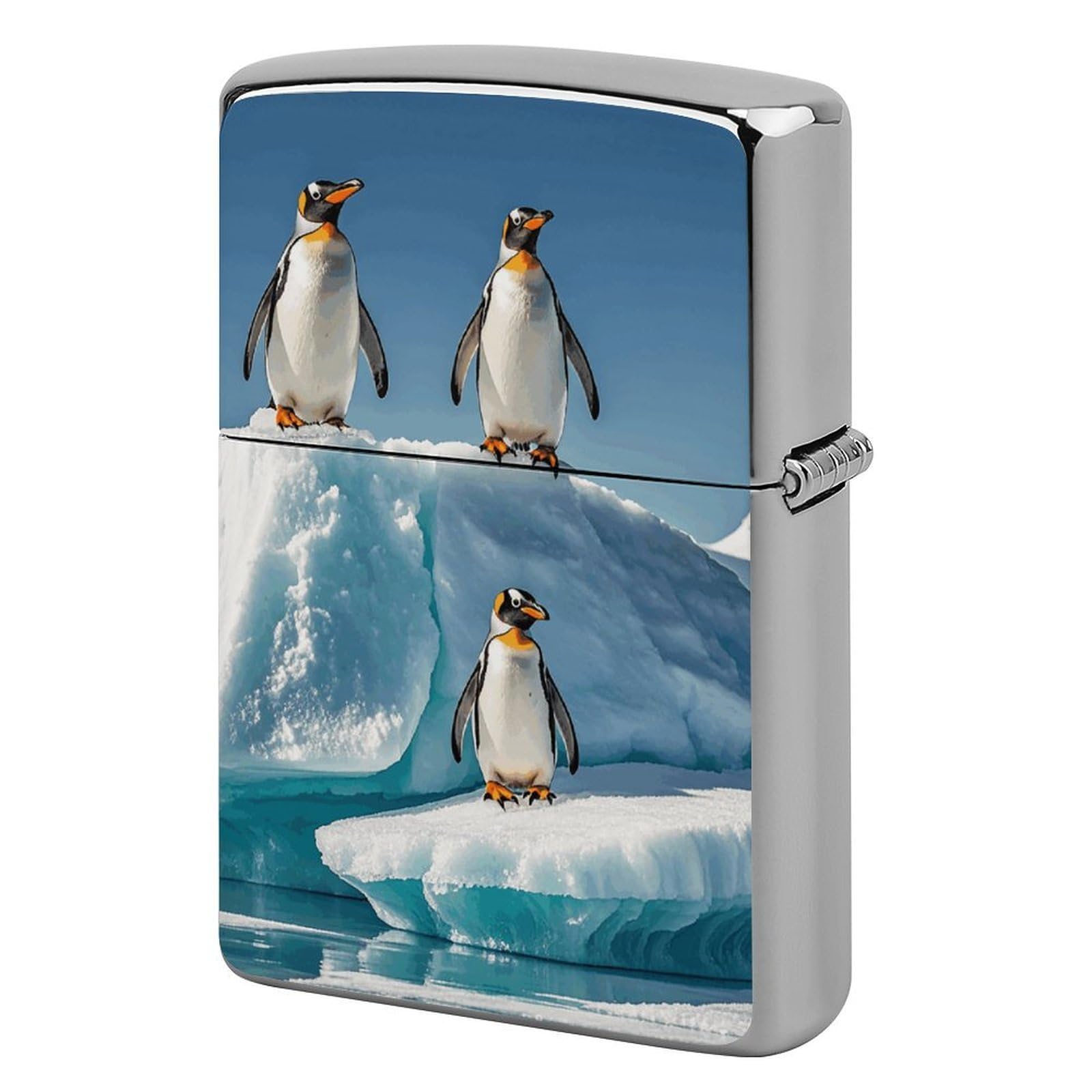 Penguins On The Iceberg Lighter Case for Men, Personalized Lighter Cover for Valentine's Day Gifts, Flip-Top Lighters Shell for Outdoor, Portable Lighters Protective Sleeve