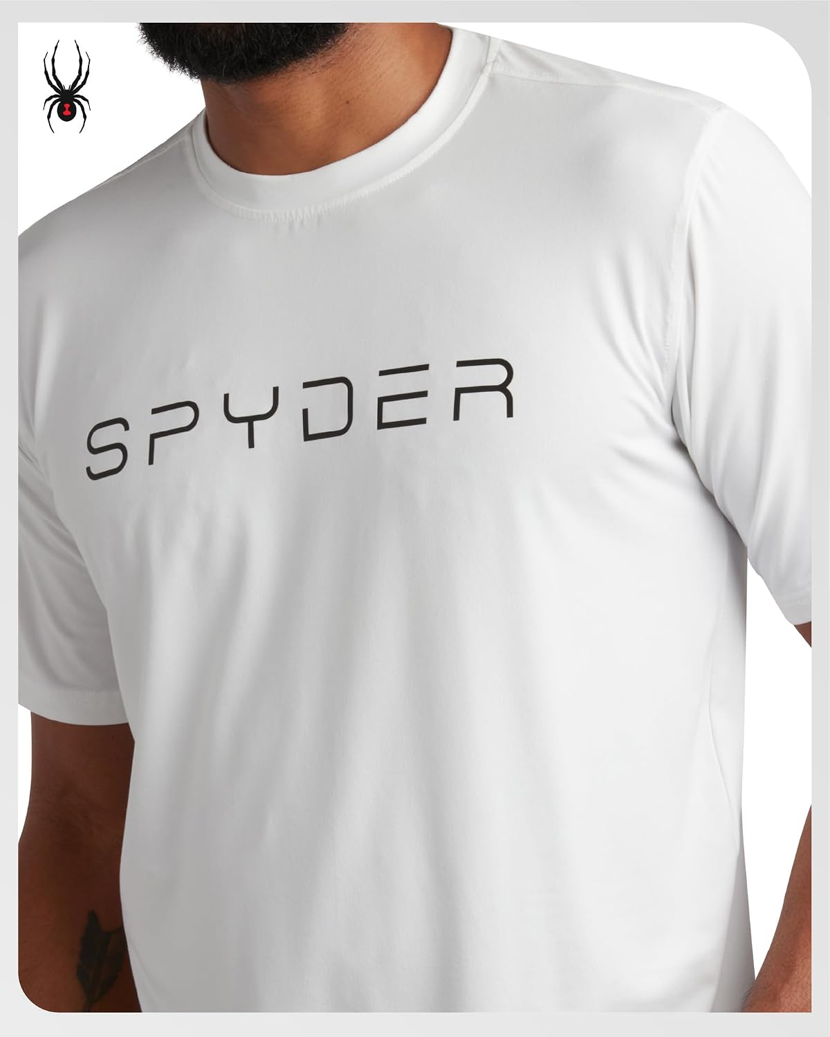 Spyder Mens T Shirt - Athletic Performance Short Sleeve Running Workout Tee - Moisture Wicking Crewneck Shirts for Men