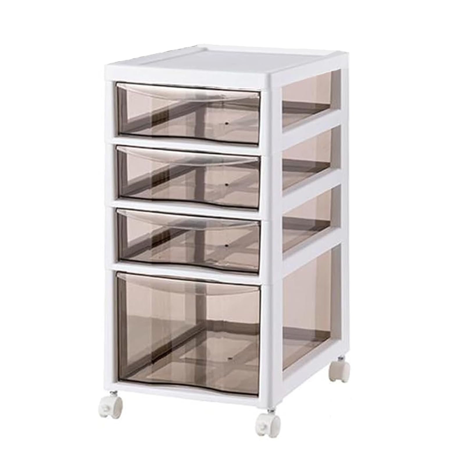 BUYMORE Beautiful Youthful Drawer File Cabinet, Floor Storage Cabinet with Wheels, Drawer Cart Storage Organizer Dustproof Containers Shelf Box for Home Office School (4 plies)